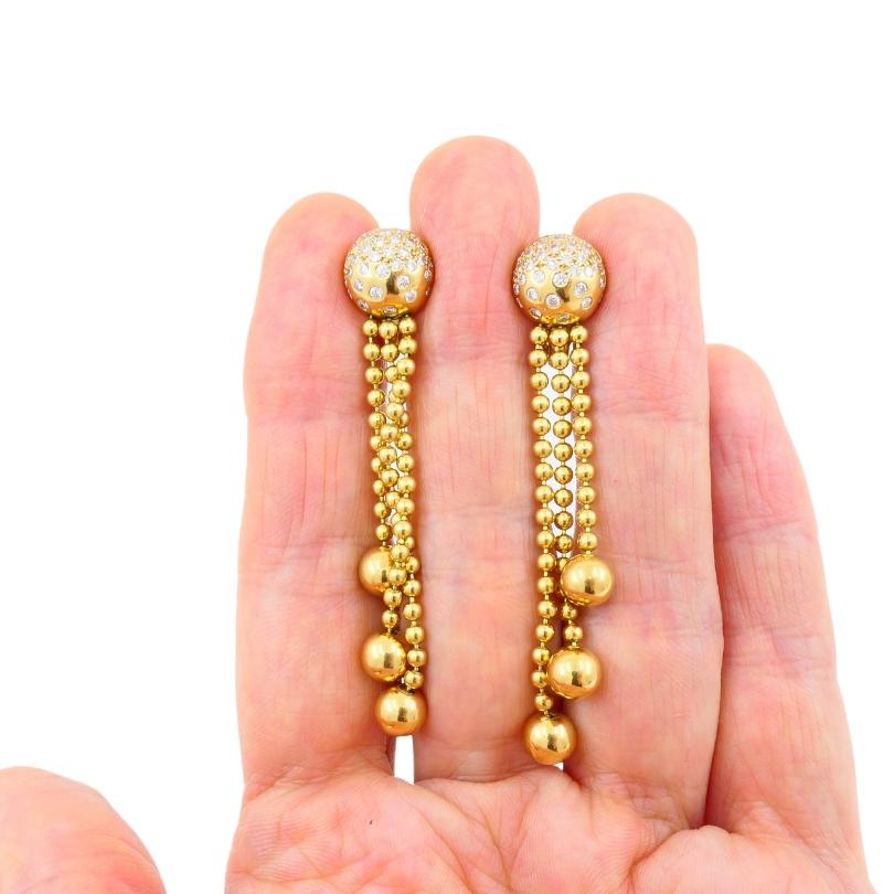 Cartier Paris Nouvelle Vague Tassel Earrings Gold Diamond 1