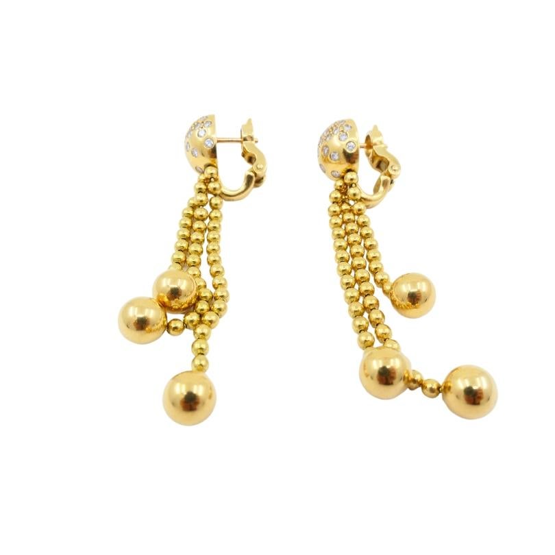Cartier Paris Nouvelle Vague Tassel Earrings Gold Diamond 2