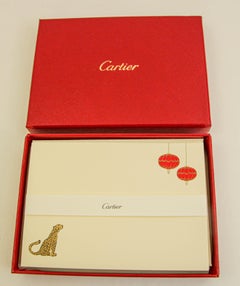 Cartier Paris Panther Design Card and Envelope Luxury Set Desk Stationery