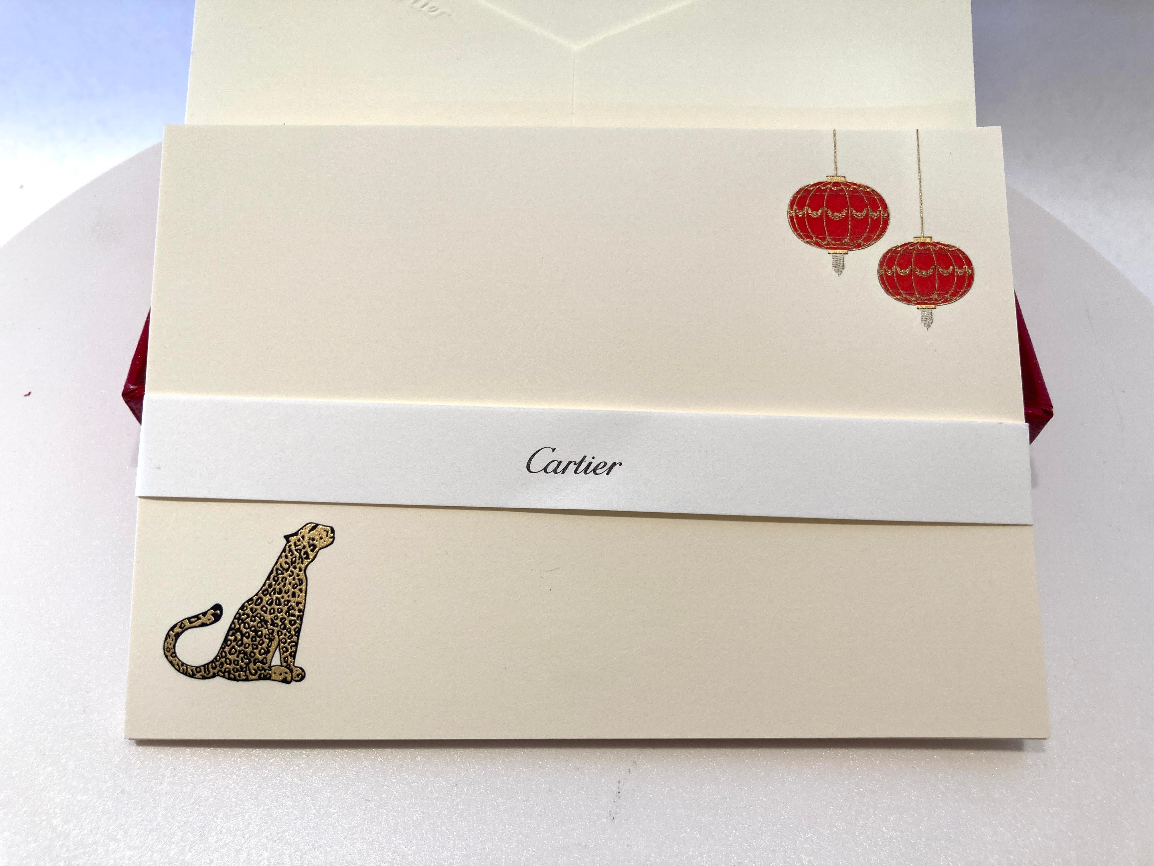 Cartier París Pantera Diseño Tarjeta y Sobre Lujoso Set Escritorio Papelería en Bueno estado para la venta en North Hollywood, CA
