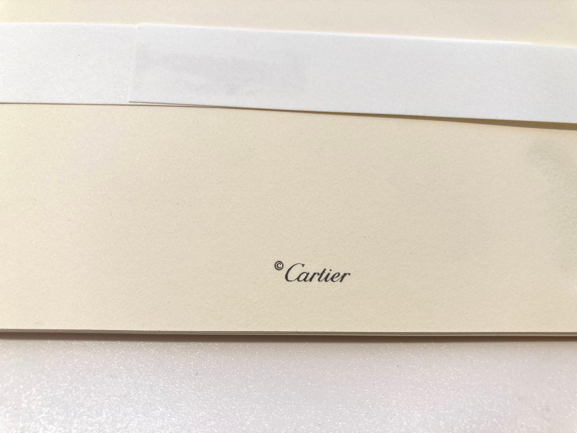 Cartier Paris Panther Design Karte und Umschlag Luxusset Schreibtisch Schreibwaren (20. Jahrhundert) im Angebot
