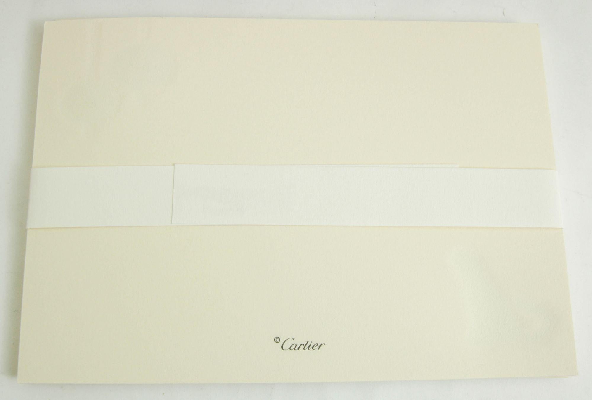 Cartier Paris Panther Design Karte und Umschlag Luxusset Schreibtisch Schreibwaren (Papier) im Angebot