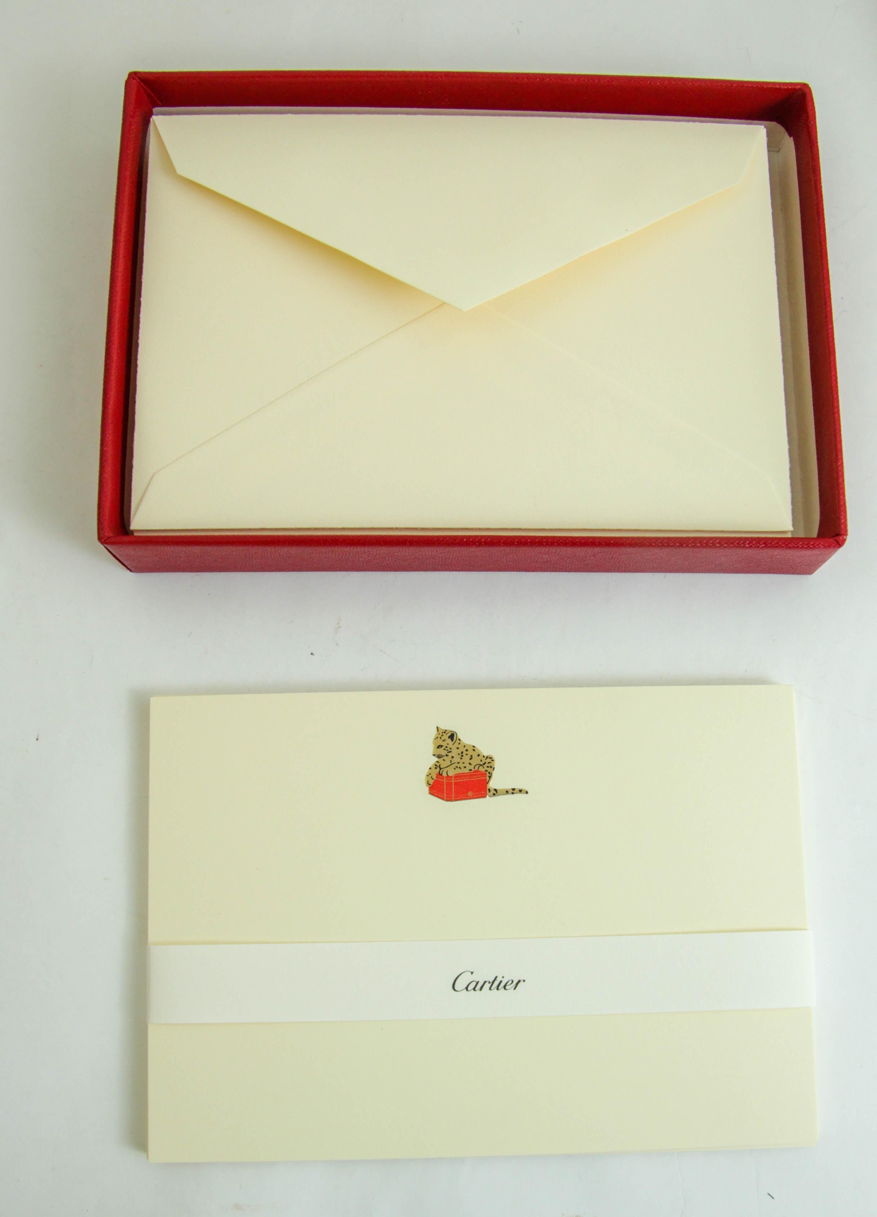 Cartier Paris Panther Design Karte und Umschlag Set Luxus Schreibtisch Schreibwaren im Angebot 1