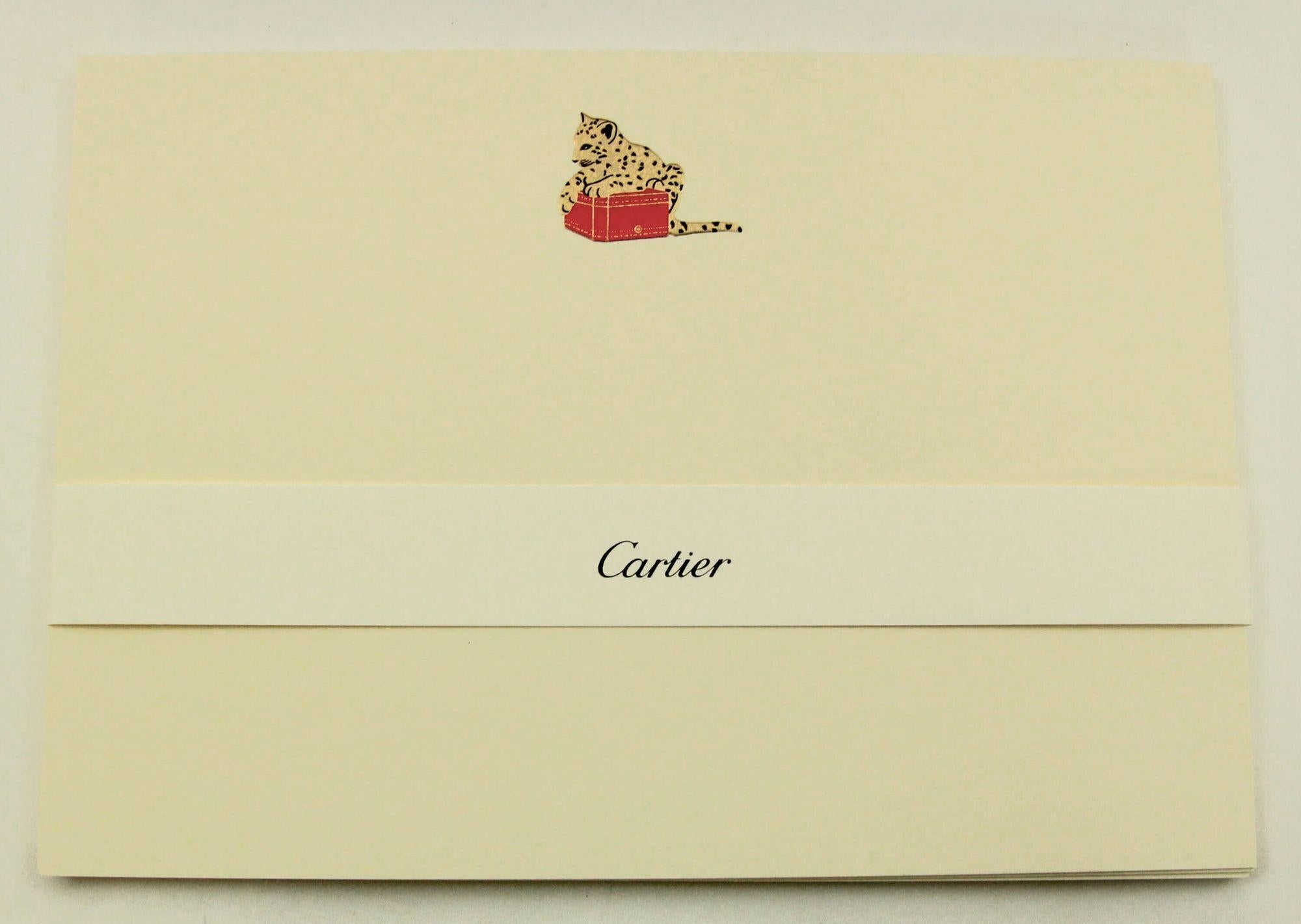 Cartier Paris Panther Design Karte und Umschlag Set Luxus Schreibtisch Schreibwaren (20. Jahrhundert) im Angebot