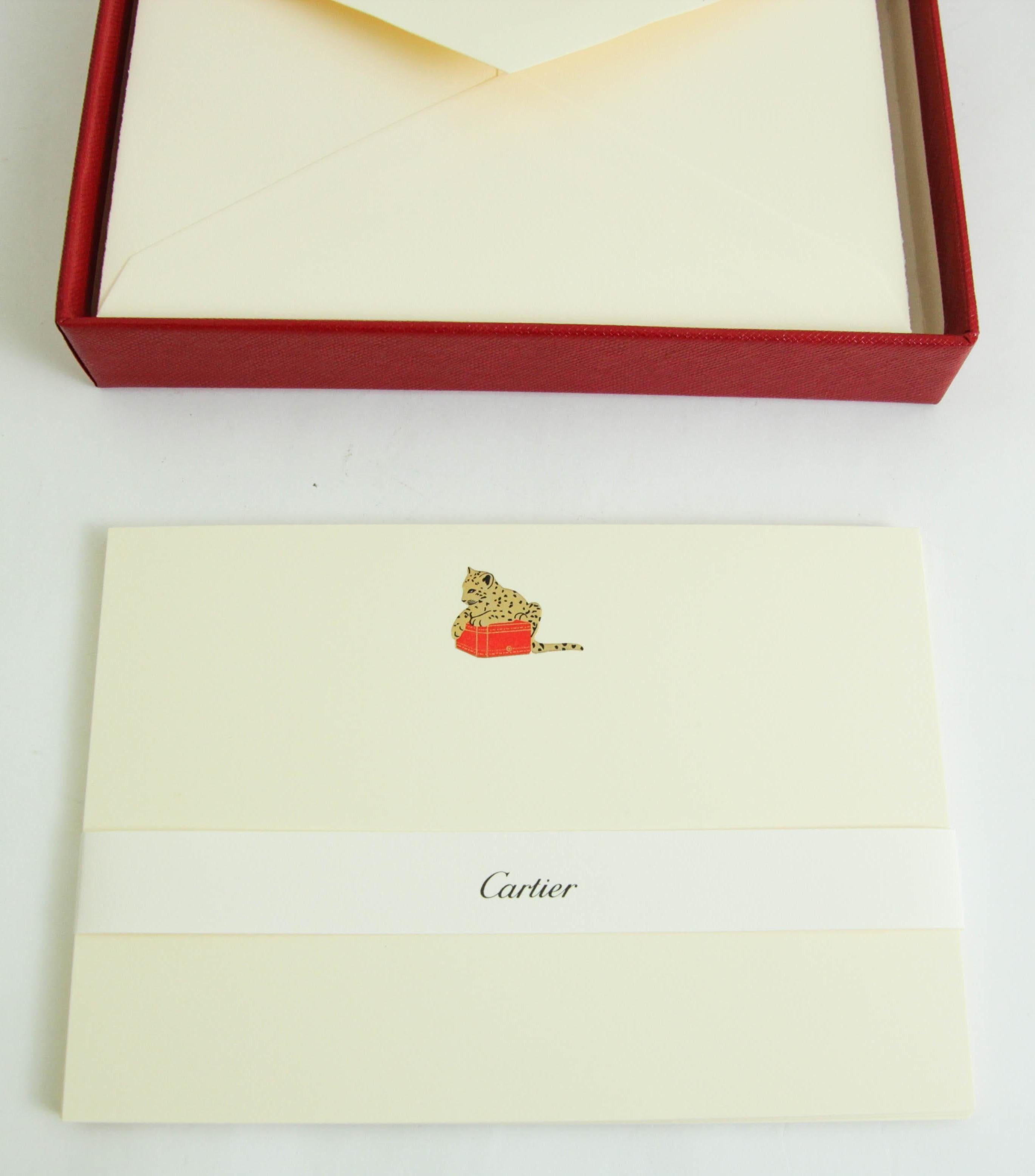 Cartier Paris Panther Design Karte und Umschlag Set Luxus Schreibtisch Schreibwaren im Angebot 2
