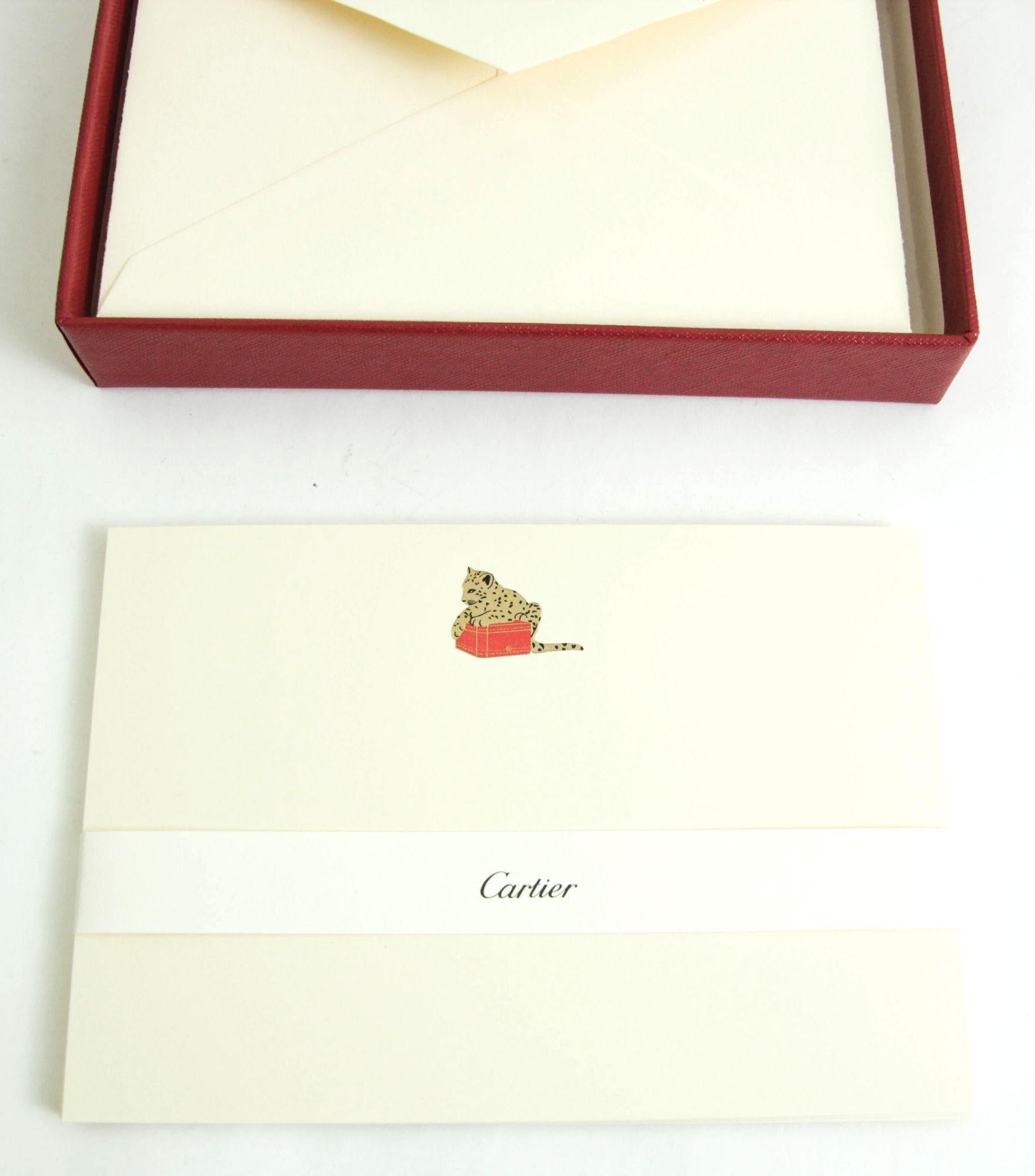 Cartier Paris Panther Design Karte und Umschlag Set Luxus Schreibtisch Schreibwaren (Papier) im Angebot