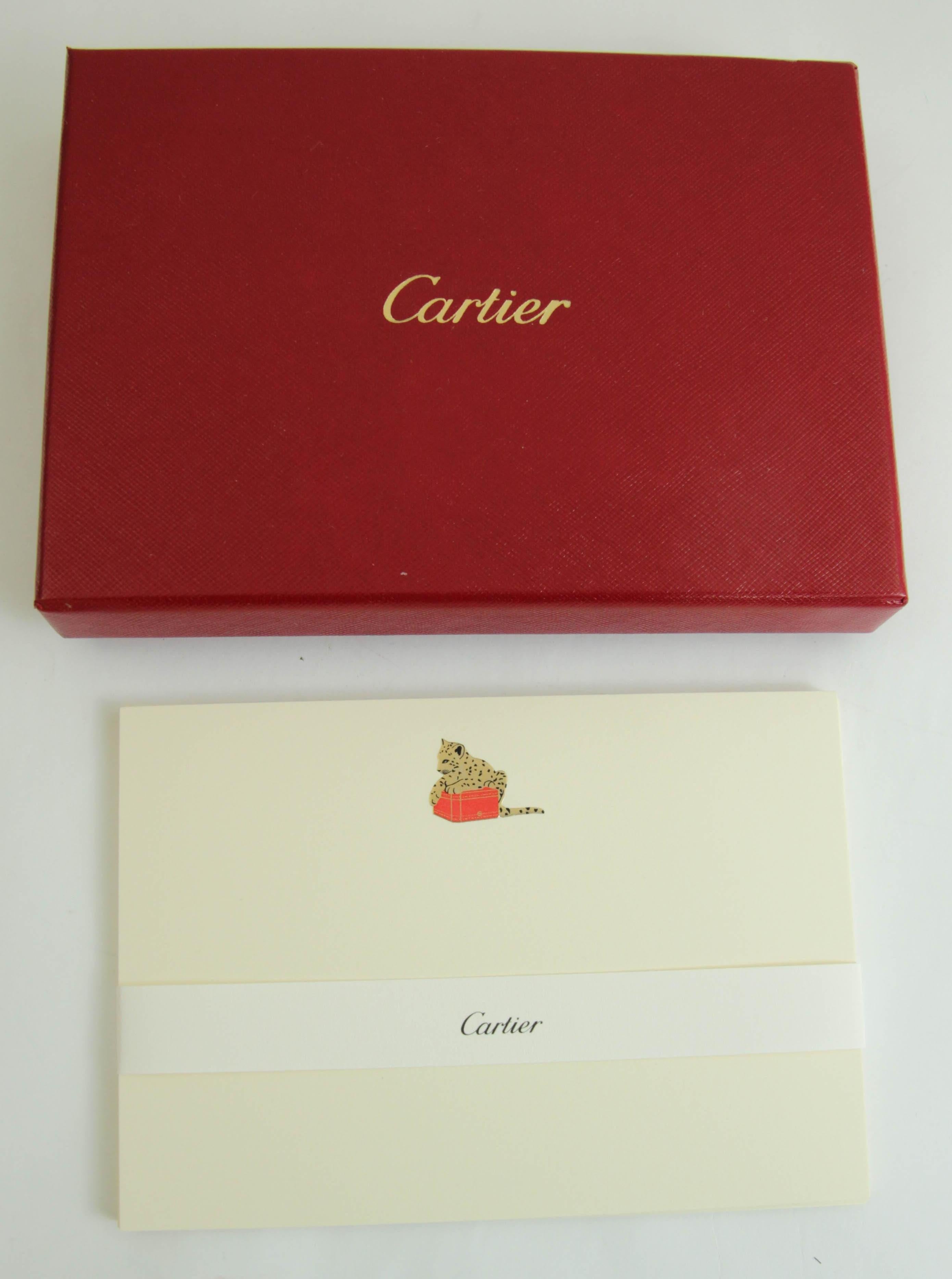 Cartier Paris Panther Design Karte und Umschlag Set Luxus Schreibtisch Schreibwaren im Angebot 3