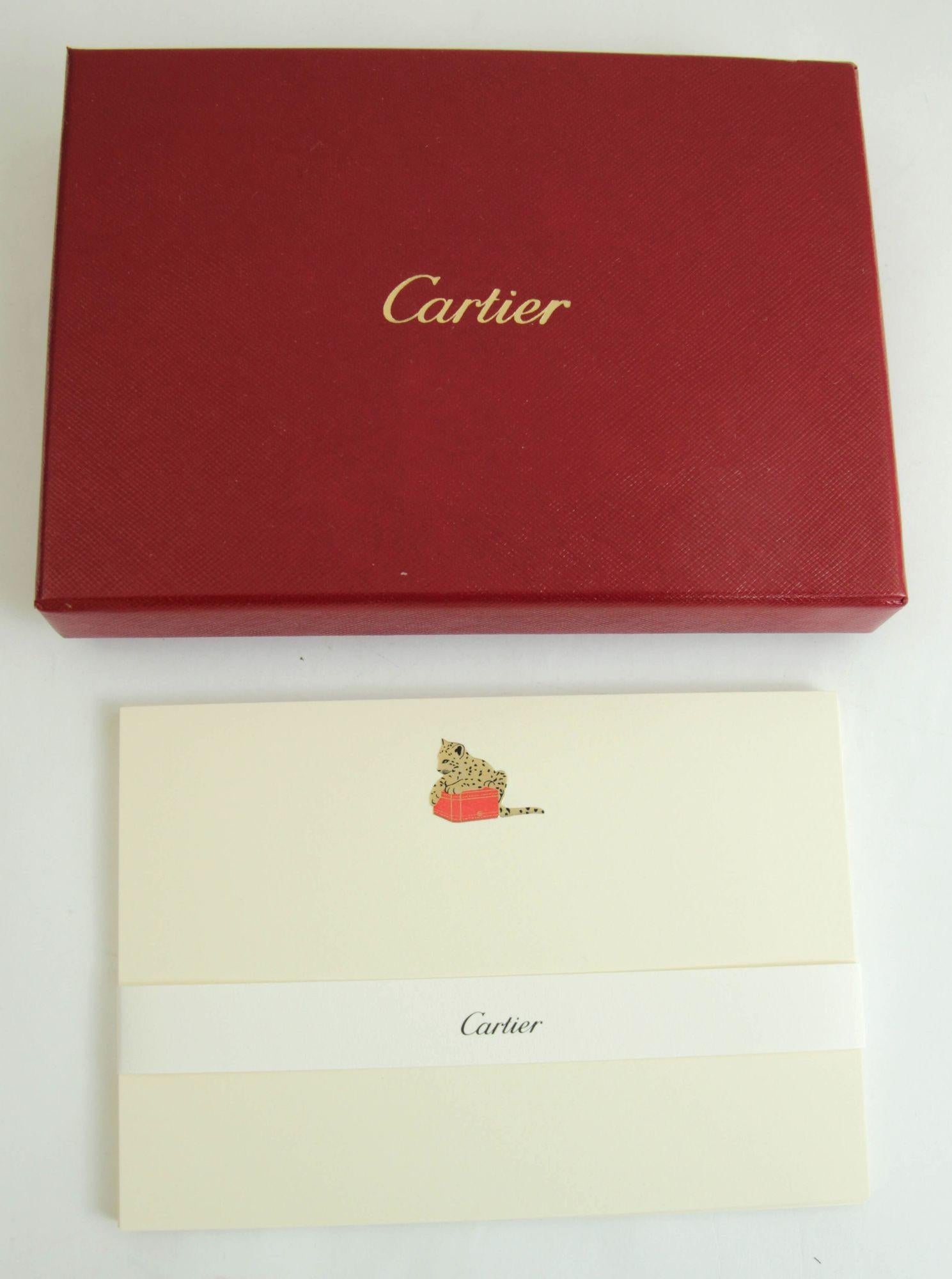 Cartier Paris Panther Design Karte und Umschlag Set Luxus Schreibtisch Schreibwaren im Angebot 1