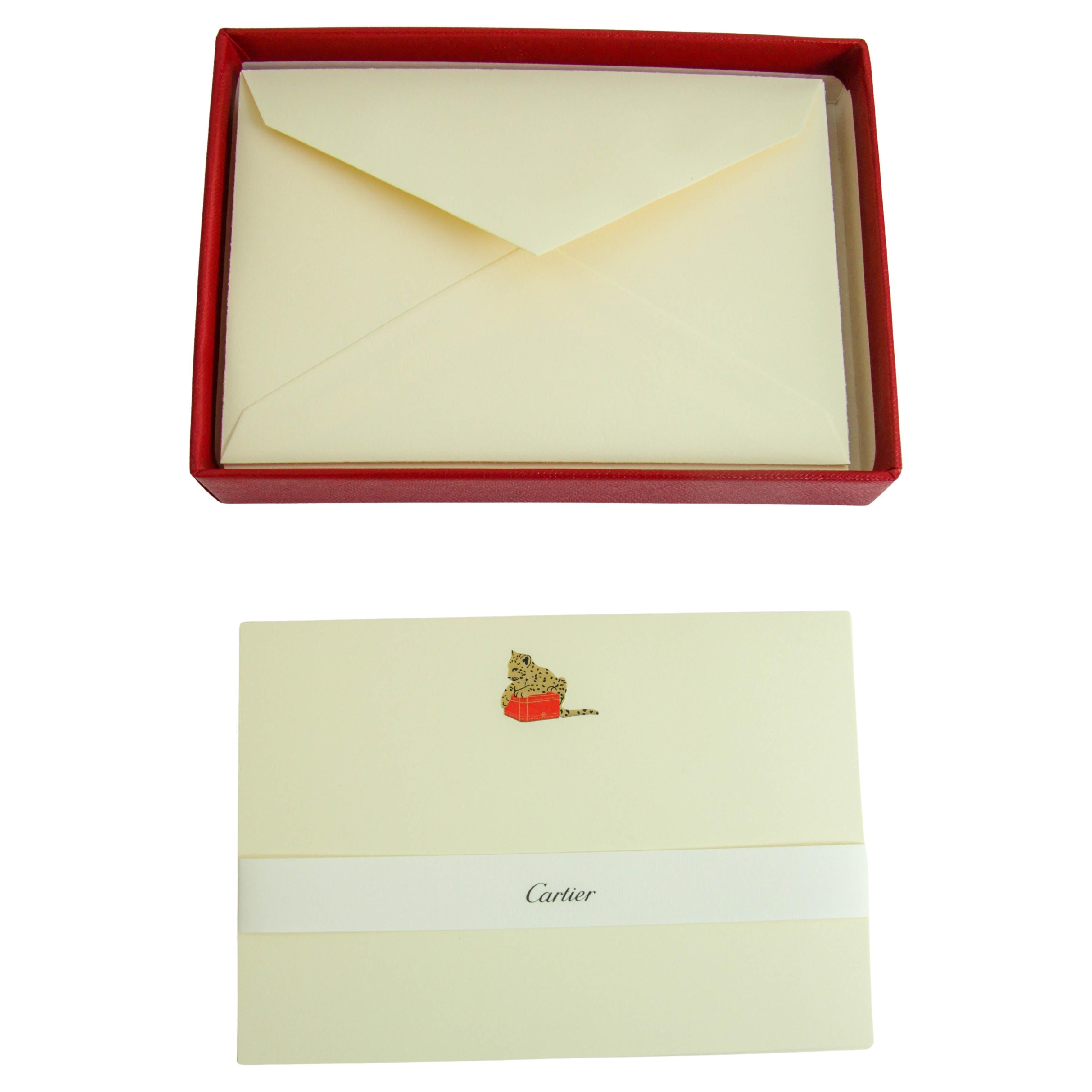 Cartier Paris Panther Design Card and Envelope Set Luxury Desk Stationery