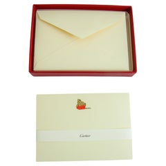 Cartier París Juego de tarjetas y sobres con diseño de pantera Papelería de escritorio de lujo