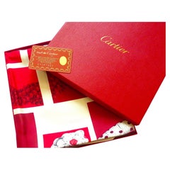 CARTIER PARIS Panther Silk Scarf