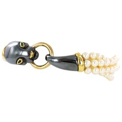 Cartier Paris Panther Silverium Gold and Pearl Bracelet