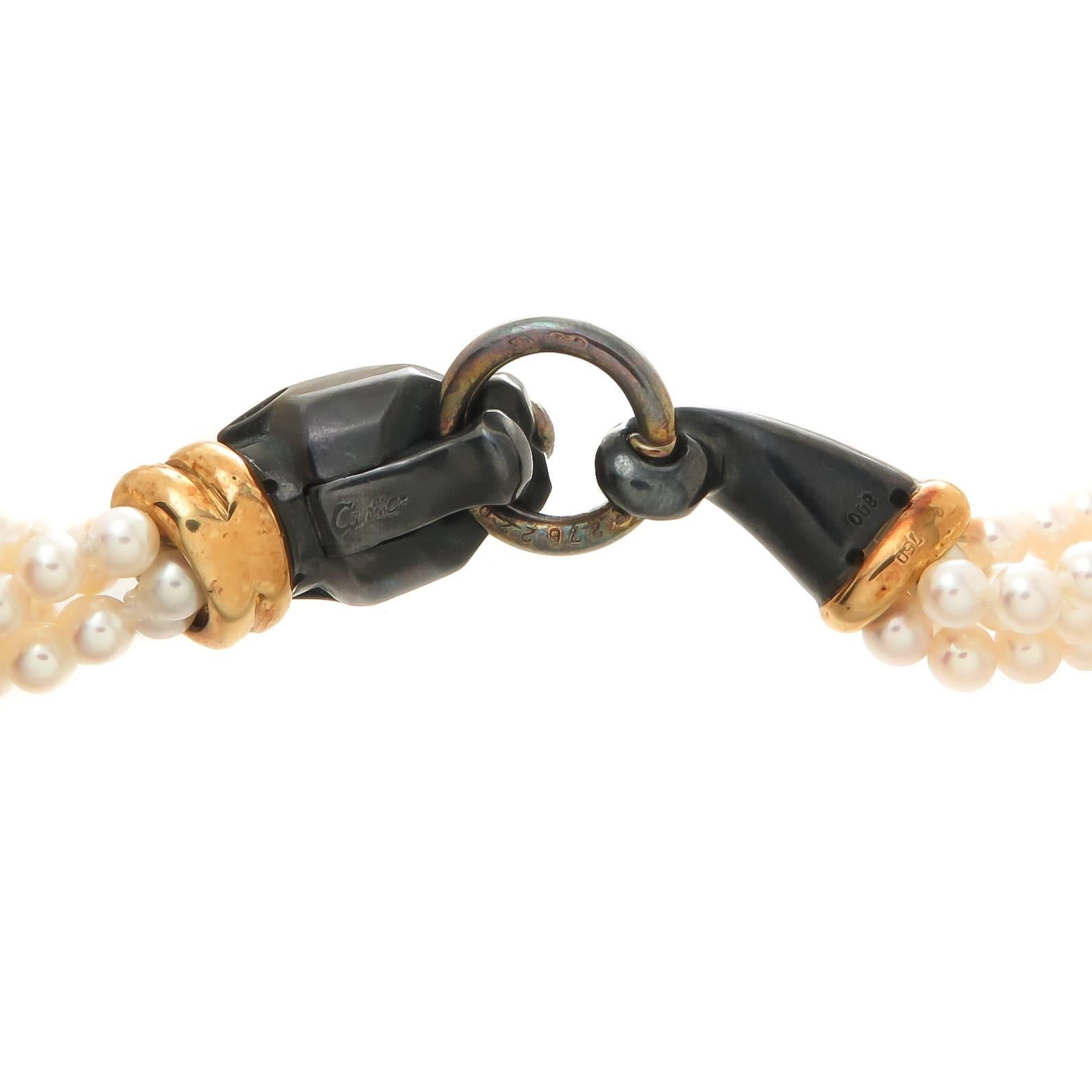 cartier panthere pearl necklace