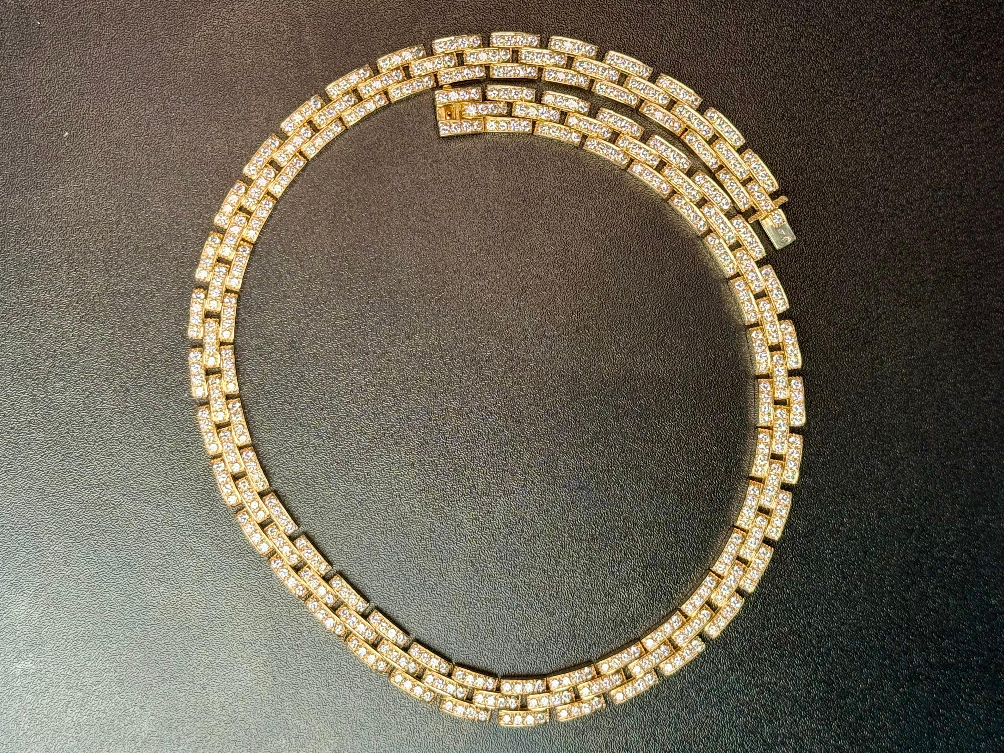 Collier de diamants Panthère de Cartier Paris Or jaune en vente 7