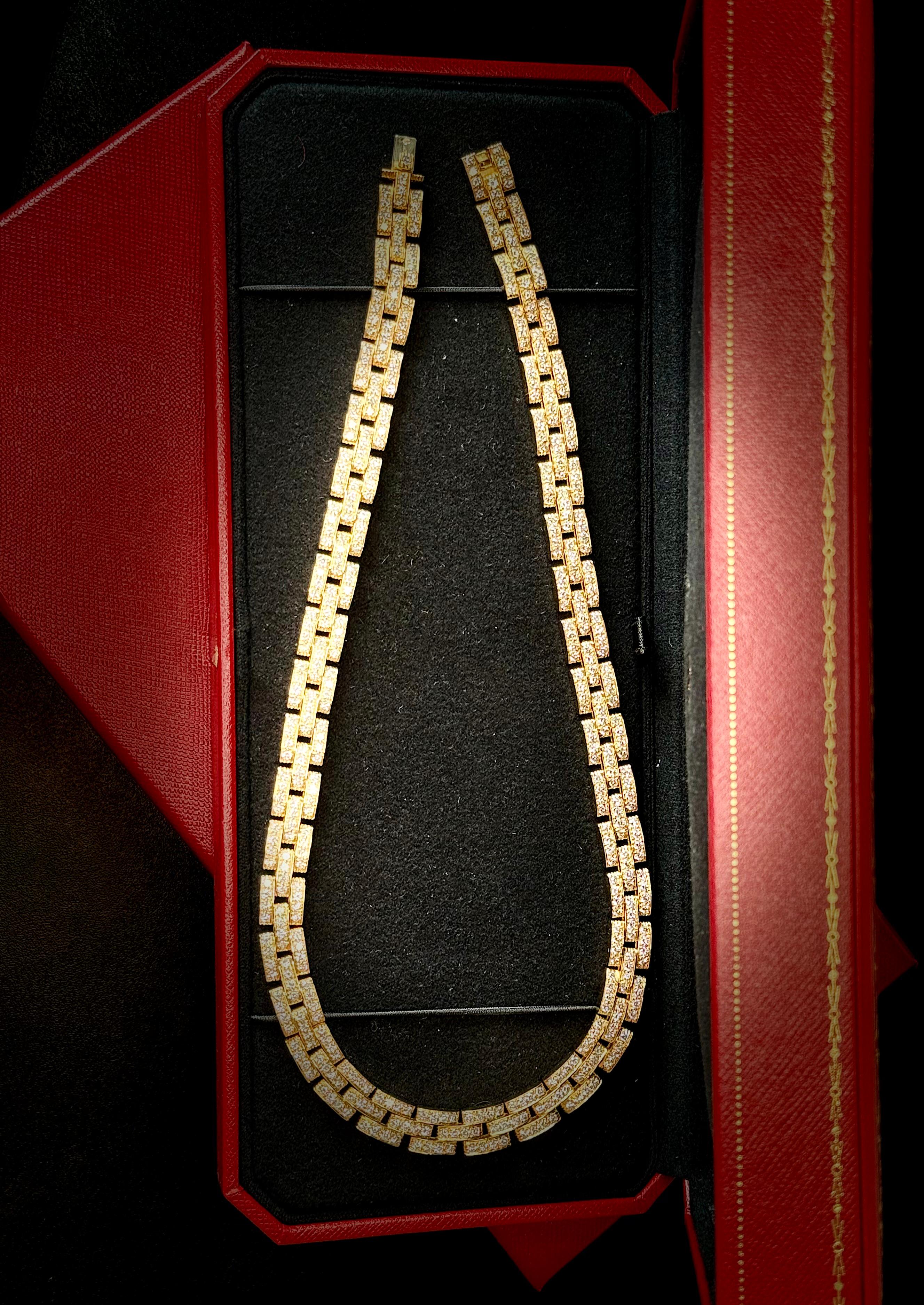 Taille brillant Collier de diamants Panthère de Cartier Paris Or jaune en vente