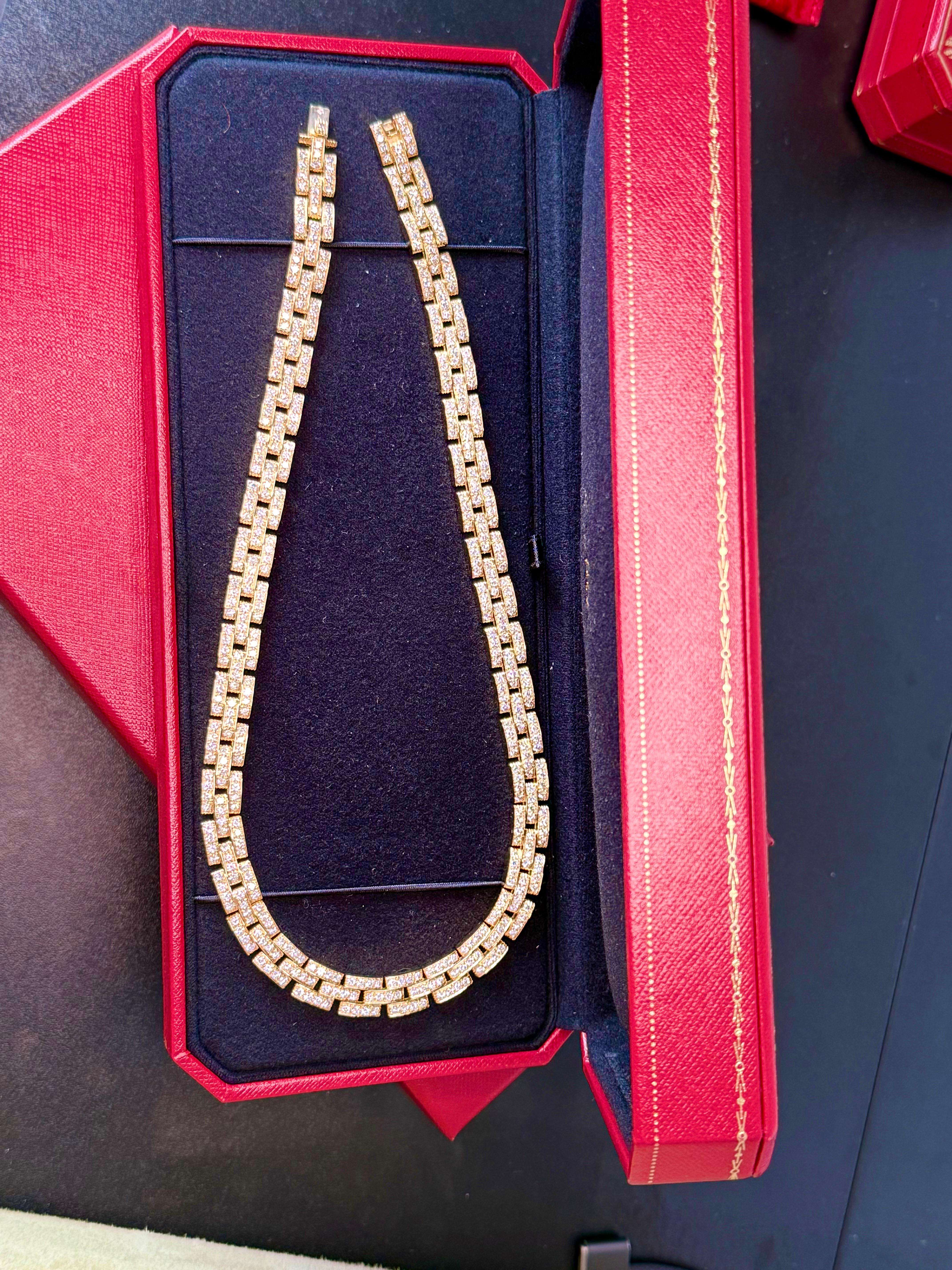 Collier de diamants Panthère de Cartier Paris Or jaune en vente 1