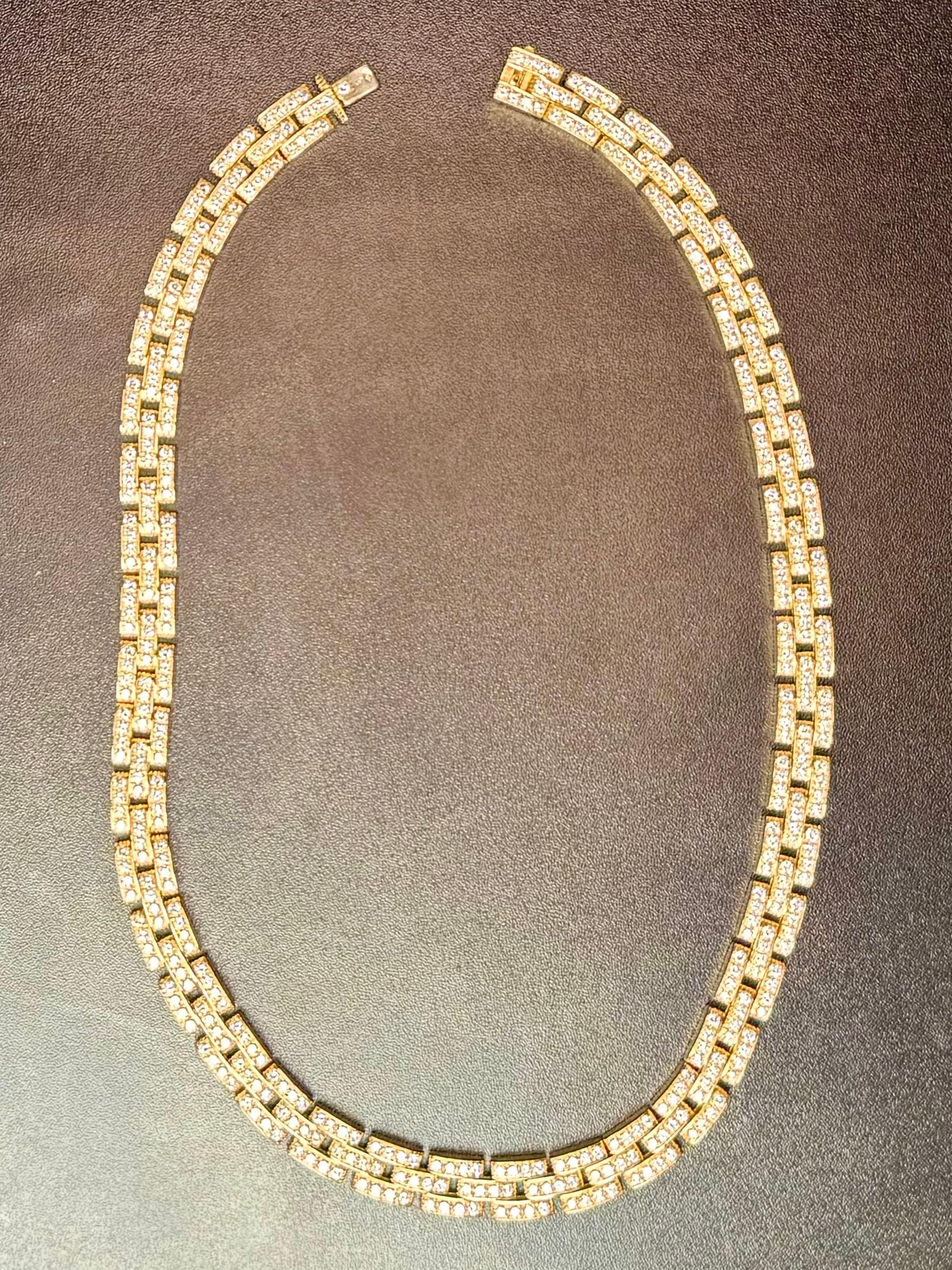 Collier de diamants Panthère de Cartier Paris Or jaune en vente 3
