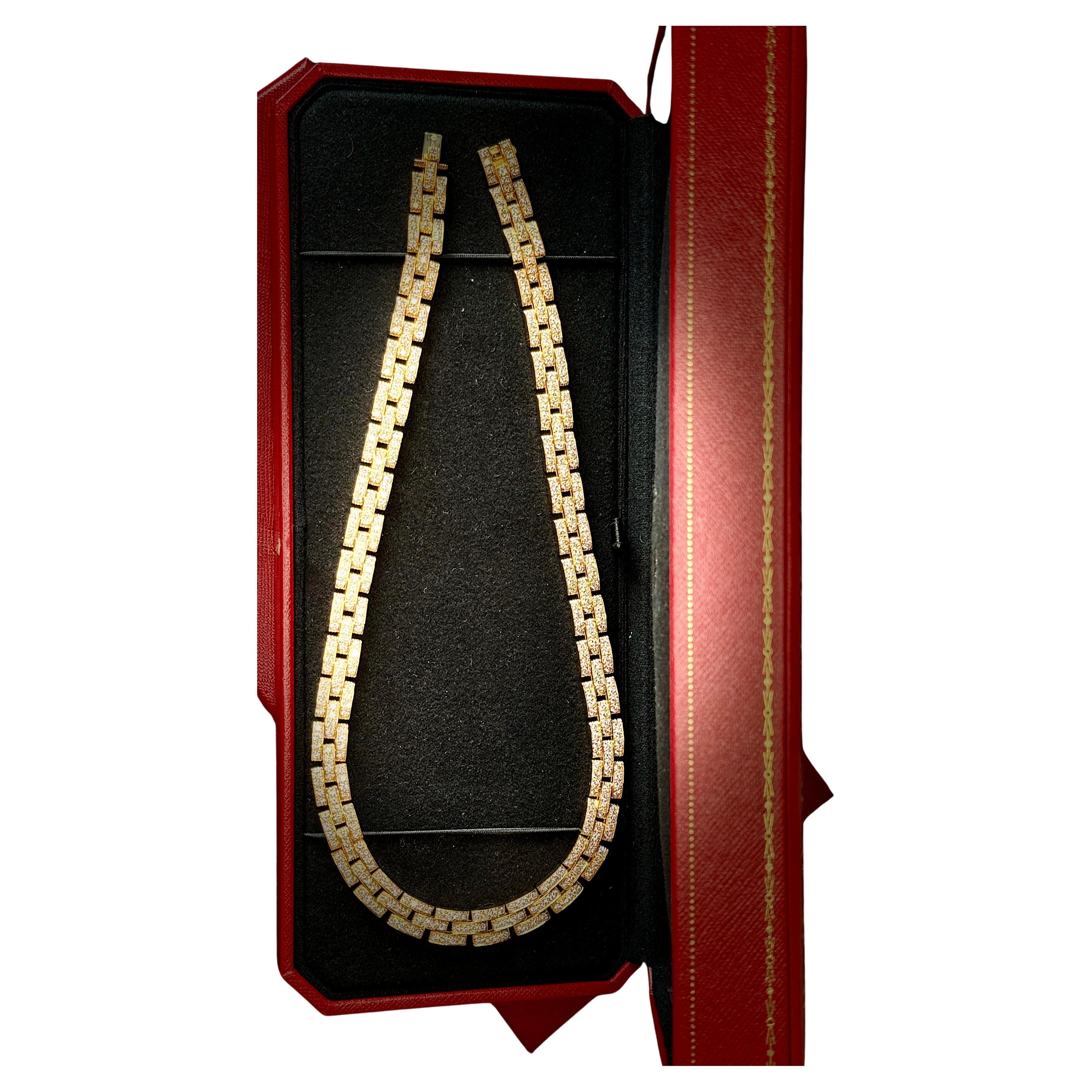 Collier de diamants Panthère de Cartier Paris Or jaune en vente