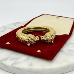 Cartier Paris Panthère Smaragd Augen Manschette Armreif in 18 Karat Gelbgold, selten