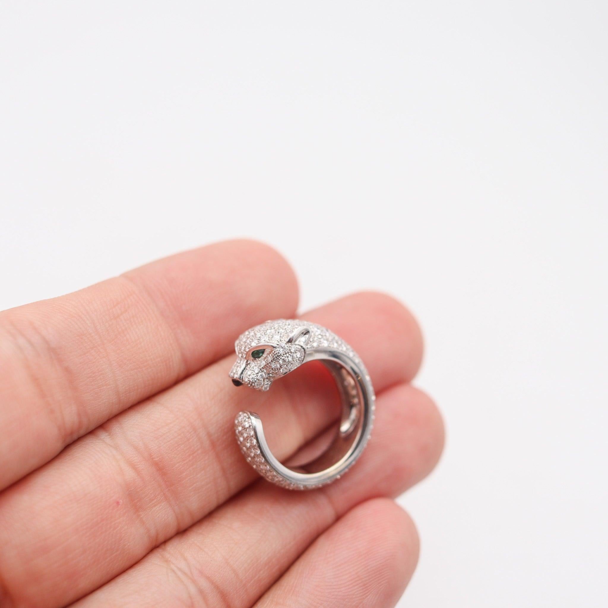 CARTIER Anillo Panthere París De Oro Blanco De 18 Quilates Con 4,75 Quilates De Diamantes VVS en venta 4