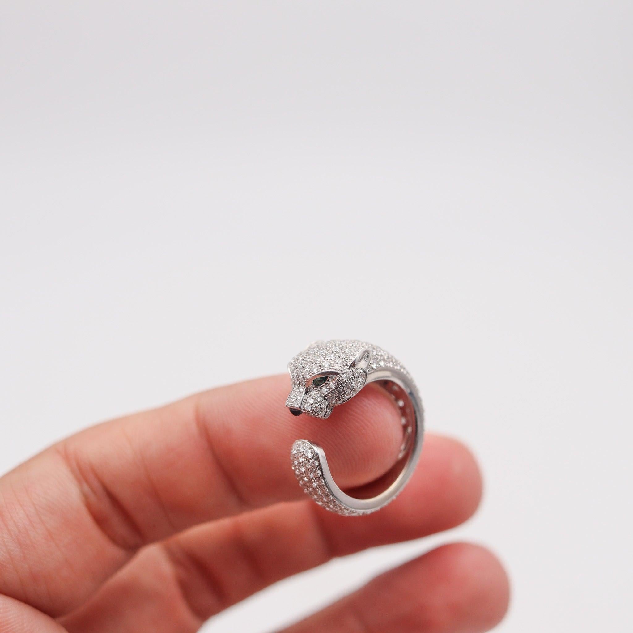 CARTIER Anillo Panthere París De Oro Blanco De 18 Quilates Con 4,75 Quilates De Diamantes VVS en venta 5