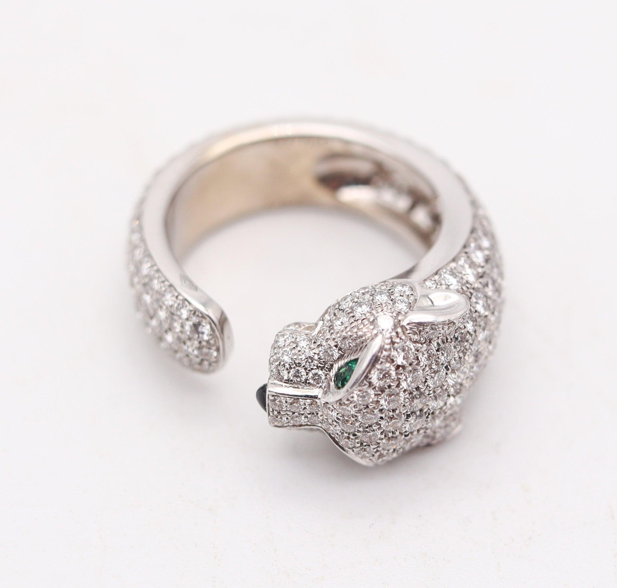 De las mujeres CARTIER Anillo Panthere París De Oro Blanco De 18 Quilates Con 4,75 Quilates De Diamantes VVS en venta