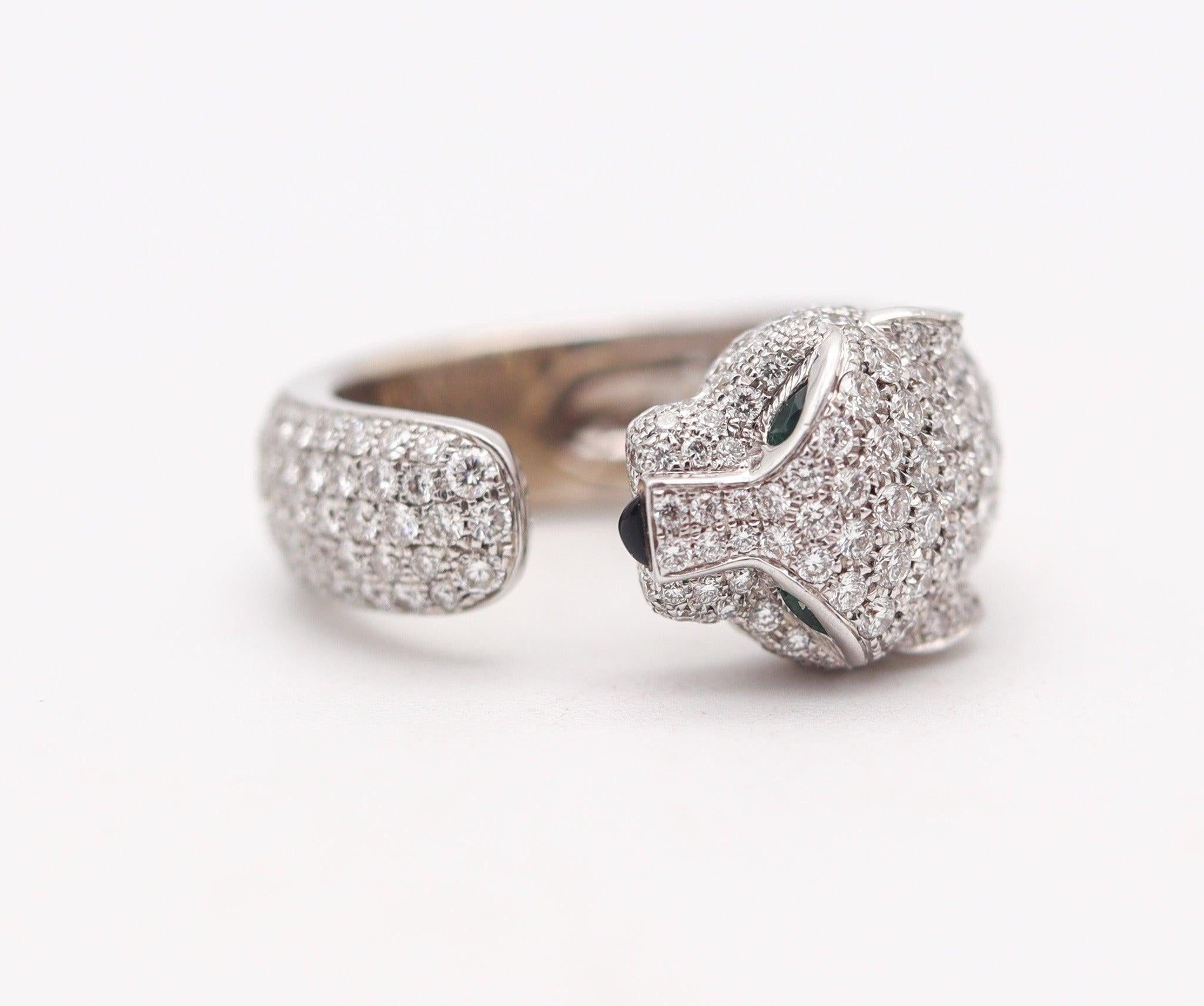 CARTIER Anillo Panthere París De Oro Blanco De 18 Quilates Con 4,75 Quilates De Diamantes VVS en venta 1