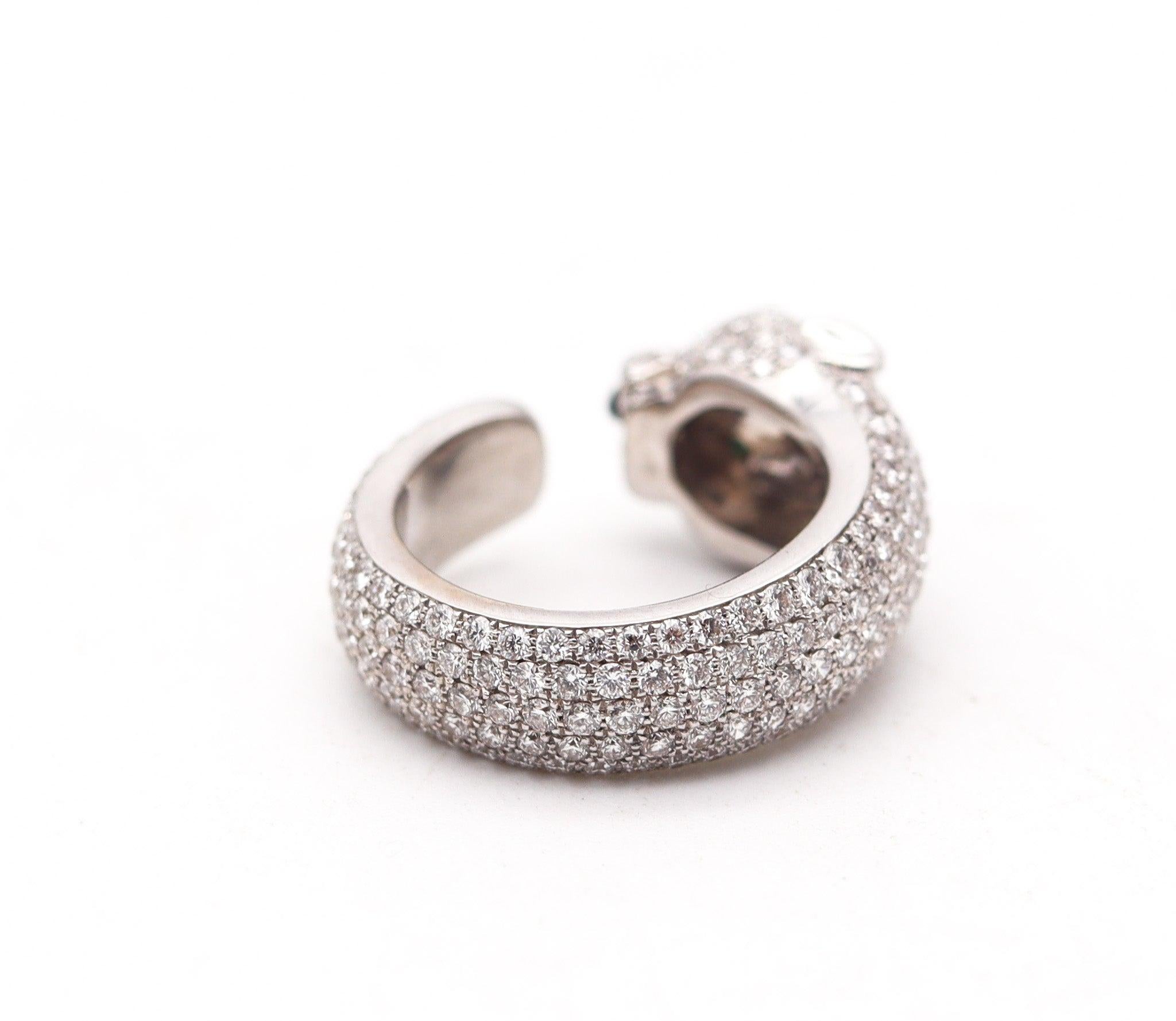 CARTIER Anillo Panthere París De Oro Blanco De 18 Quilates Con 4,75 Quilates De Diamantes VVS en venta 2