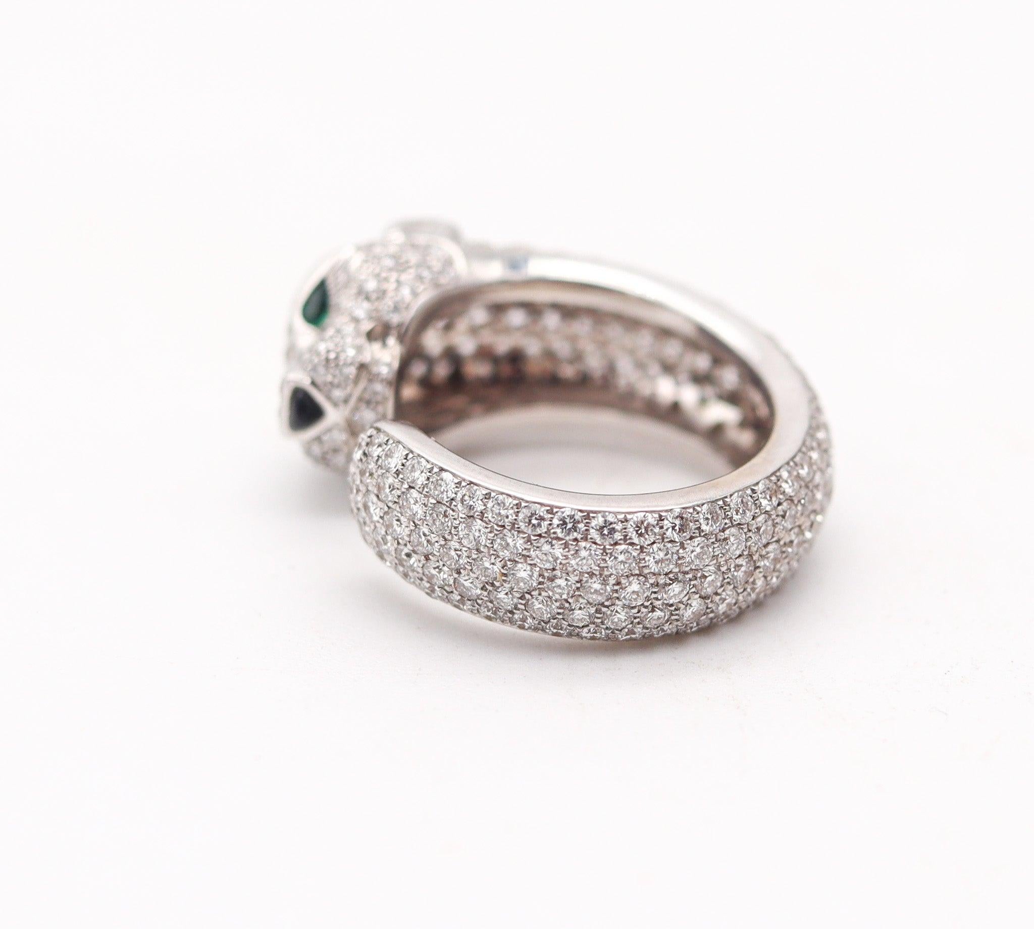 CARTIER Anillo Panthere París De Oro Blanco De 18 Quilates Con 4,75 Quilates De Diamantes VVS en venta 3