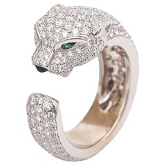 CARTIER Paris, bague panthère en or blanc 18 carats avec diamants 4,75 carats