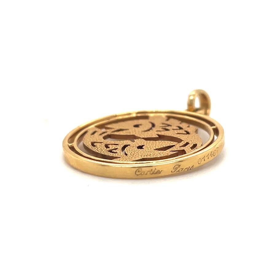 Cartier Paris Pisces Zodiac Charm Pendant In Excellent Condition In New York, NY