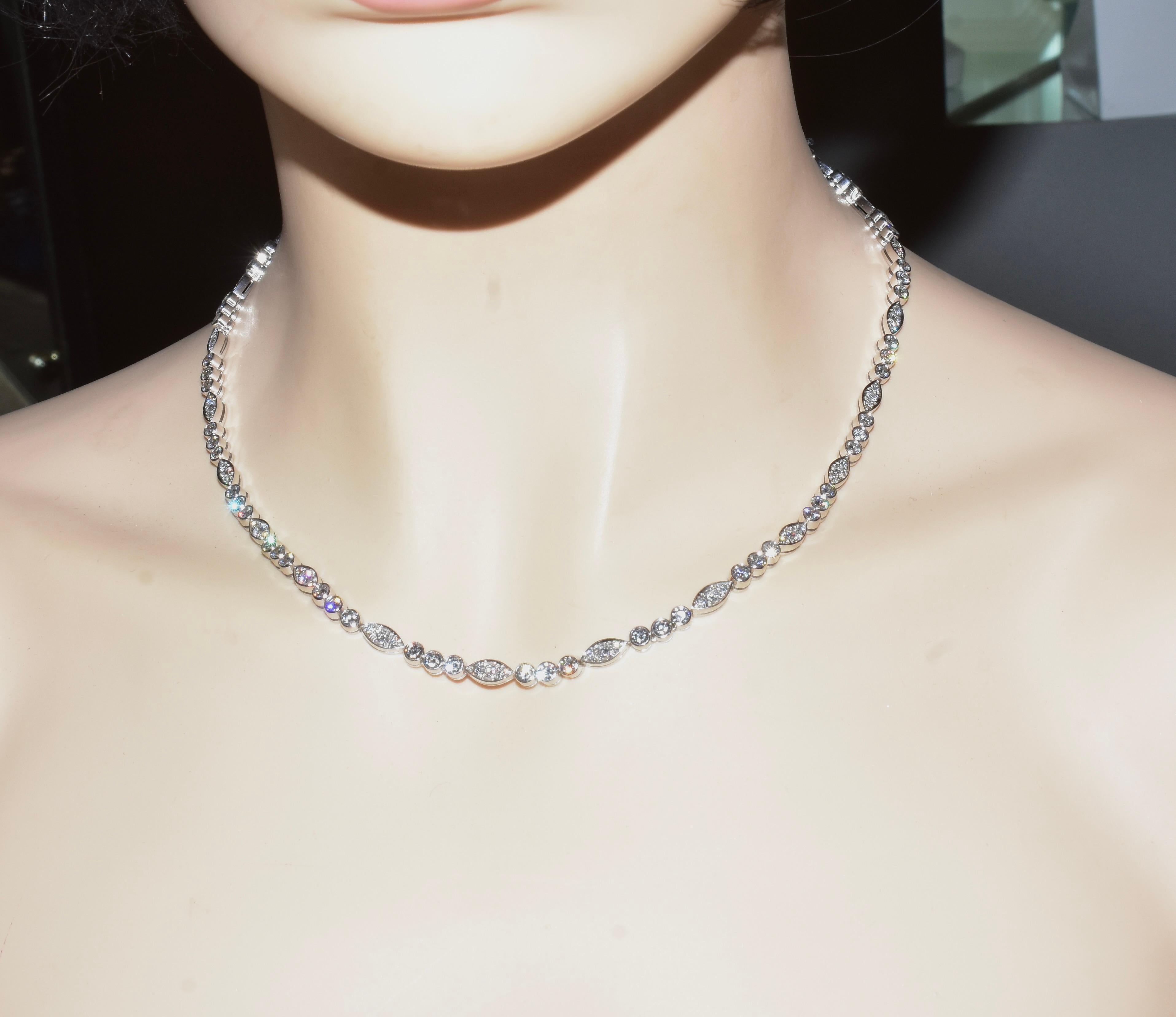 Cartier Paris Platinum and Diamond Necklace In Excellent Condition In Aspen, CO