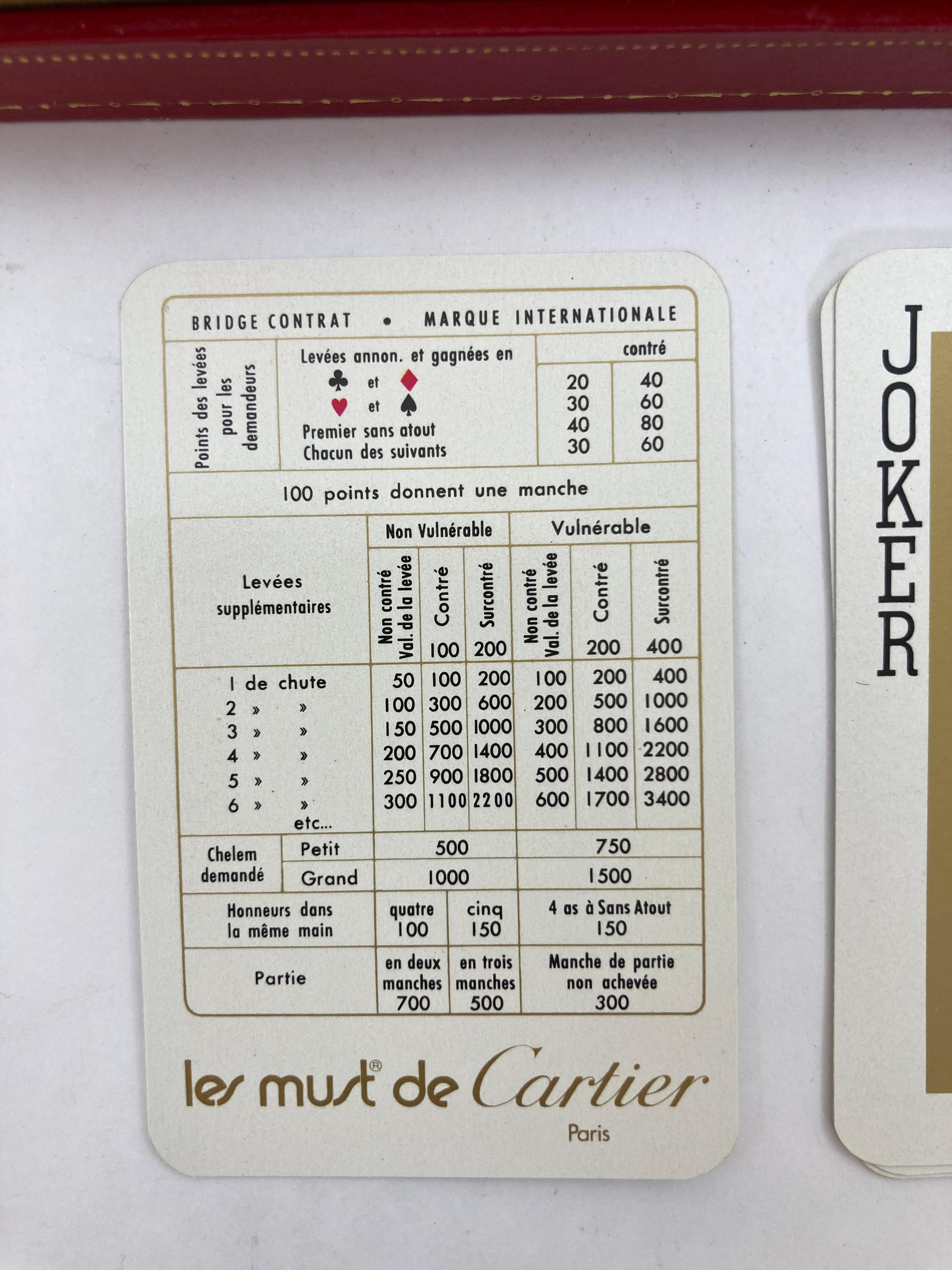 Cartier Paris Poker or Bridge Cards in Red Original Box Vintage 1970 For Sale 7