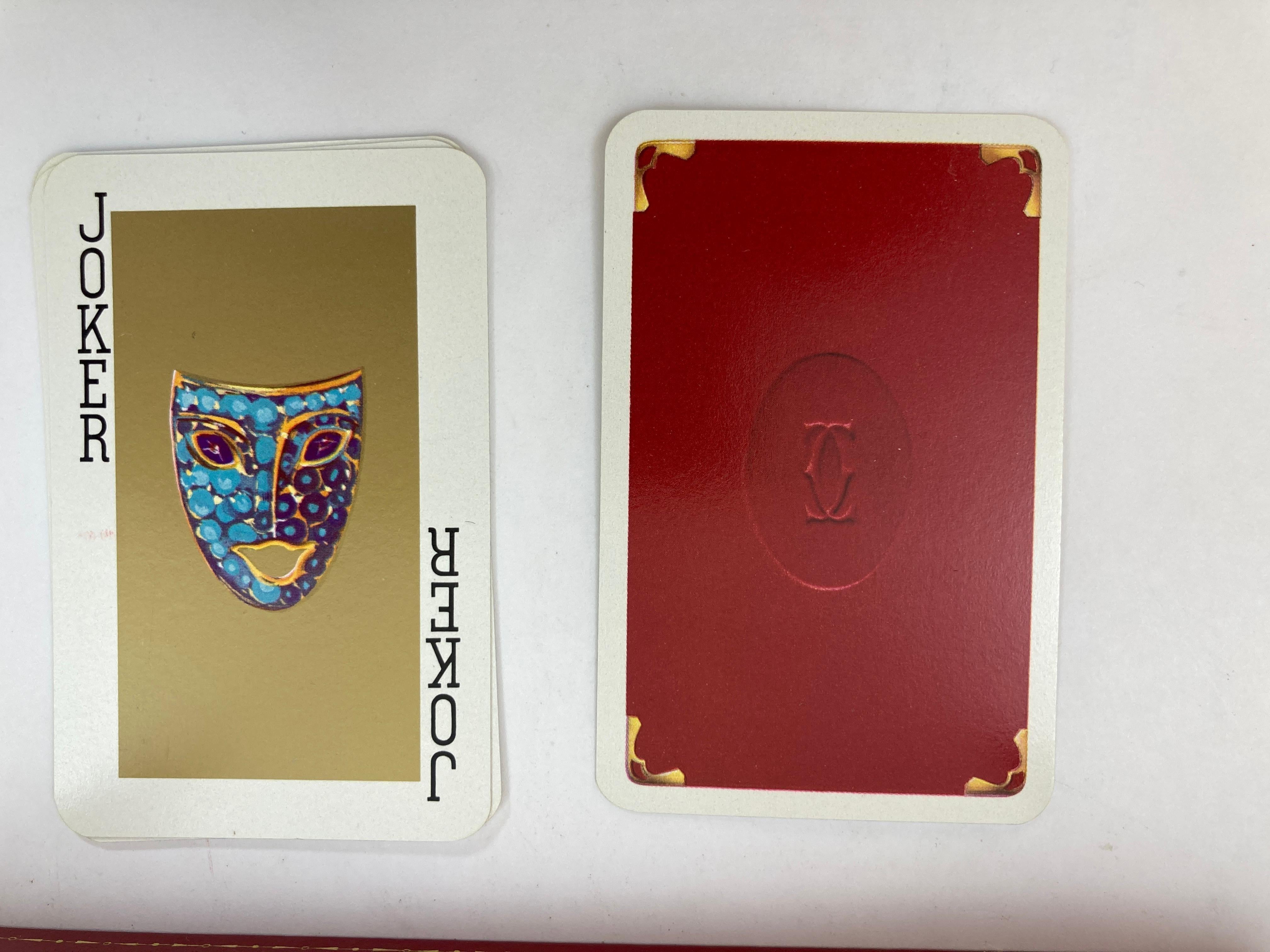 Cartier Paris Poker or Bridge Cards in Red Original Box Vintage 1970 For Sale 8