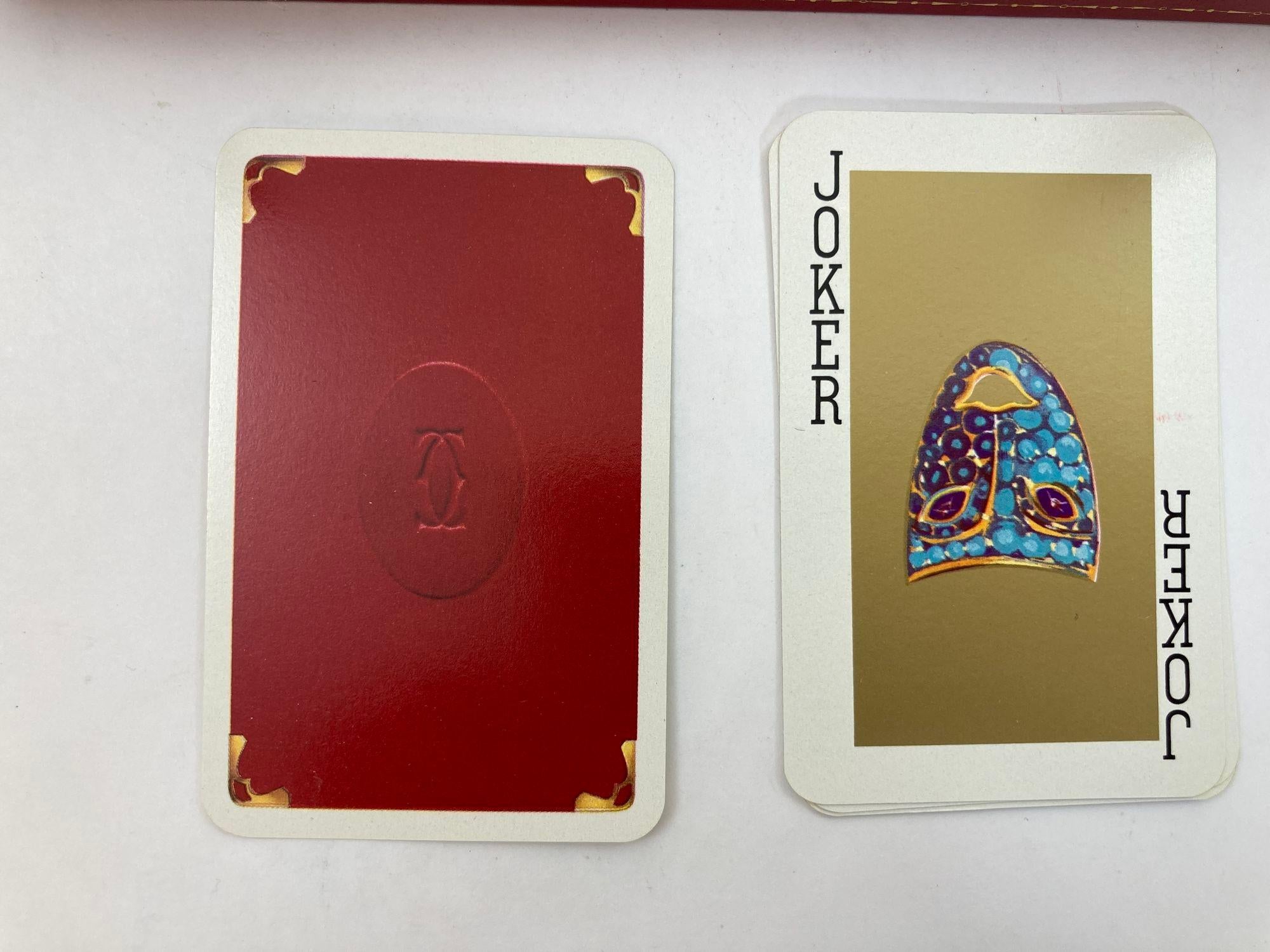 20th Century Cartier Paris Poker or Bridge Cards in Red Original Box Vintage 1970 For Sale