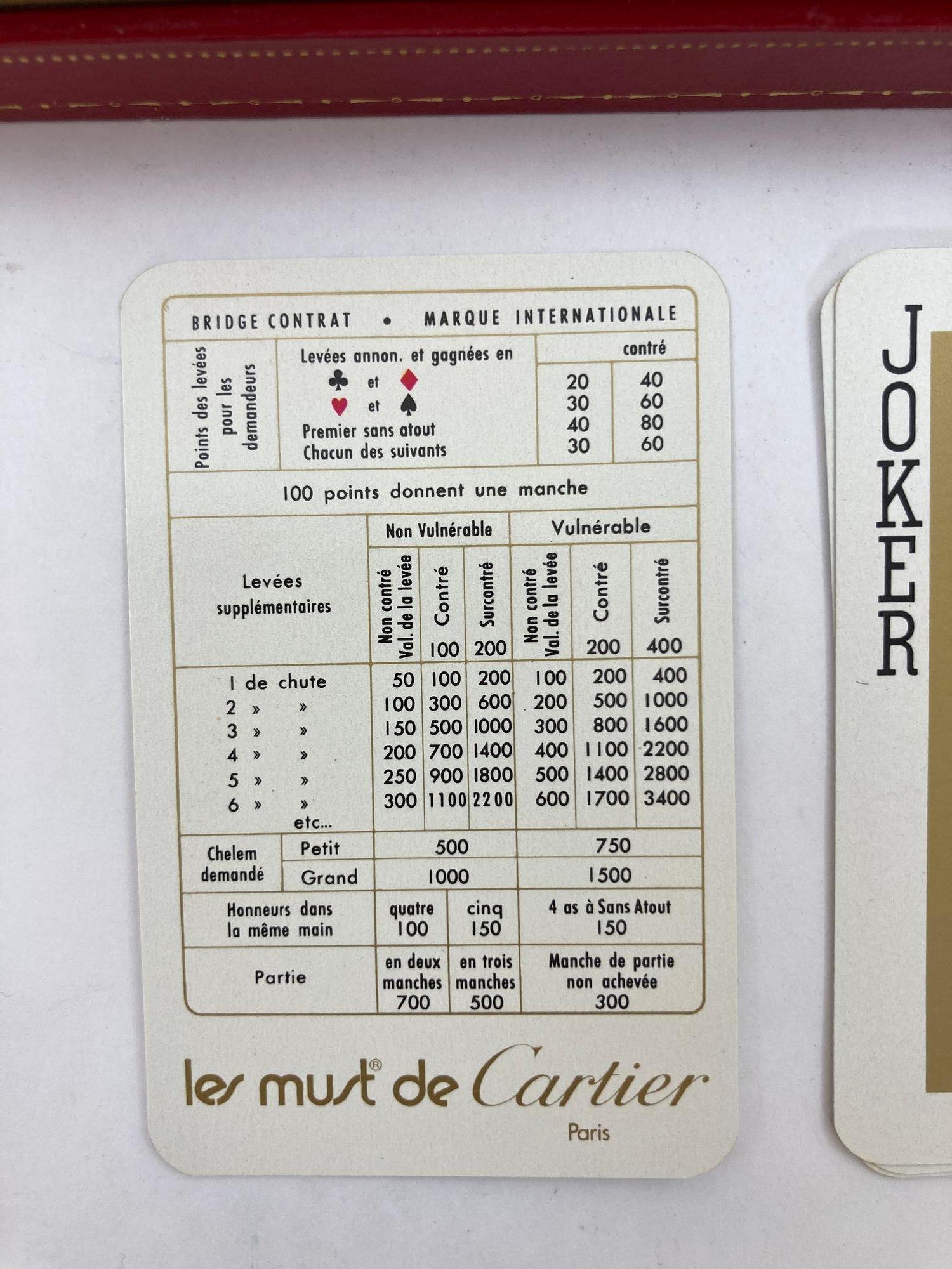 Cartier Paris Poker or Bridge Cards in Red Original Box Vintage 1970 For Sale 3