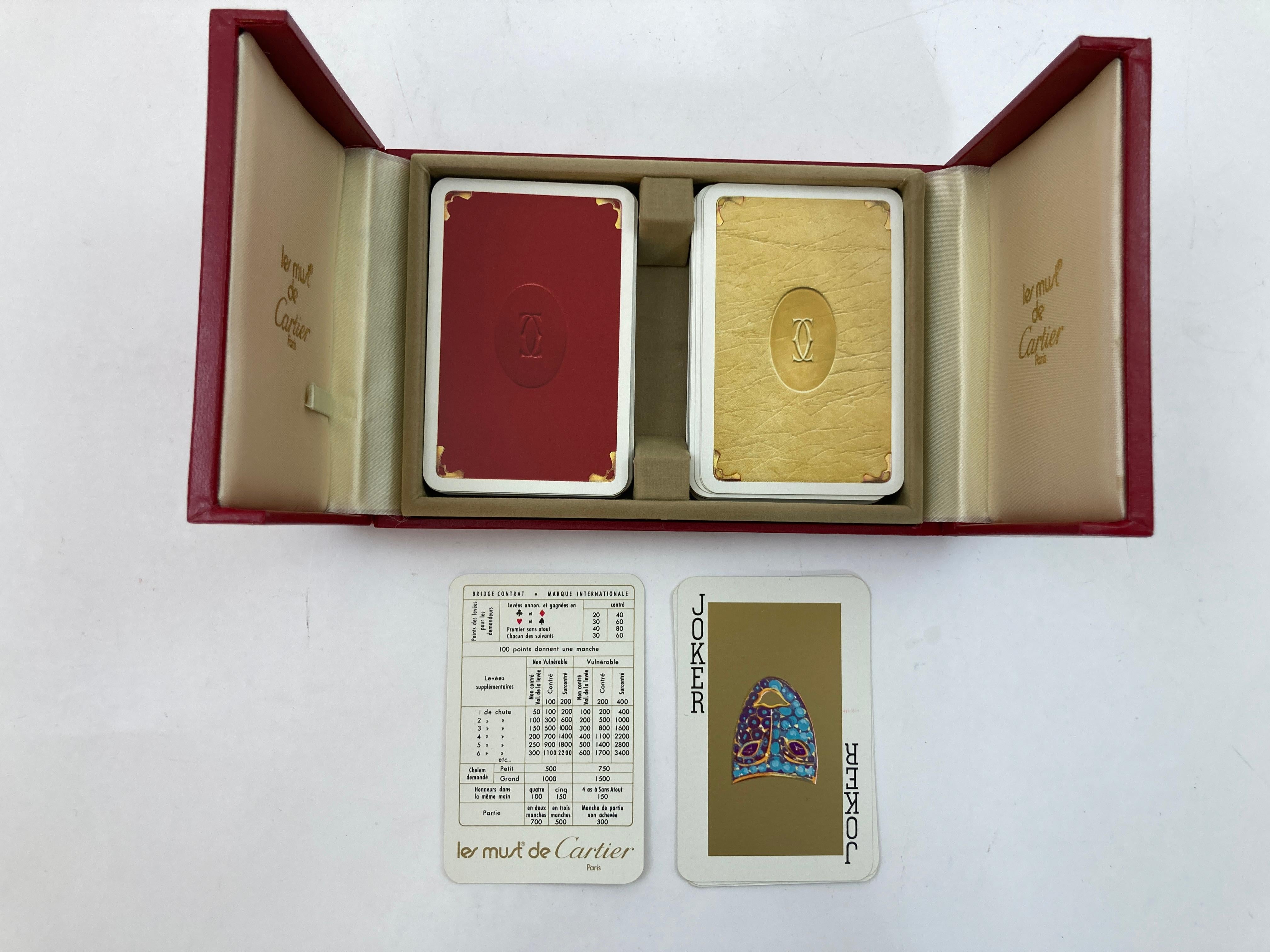Cartier Paris Poker or Bridge Cards in Red Original Box Vintage 1970 For Sale 4