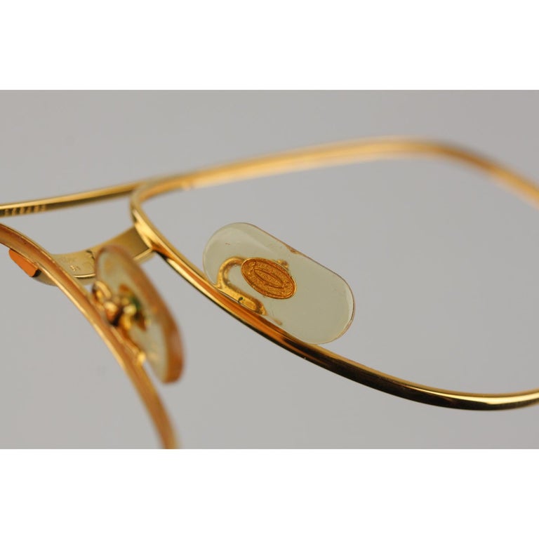 Cartier Paris Rare Gold Vintage Eyeglasses Mod. Romance Santos 55mm For