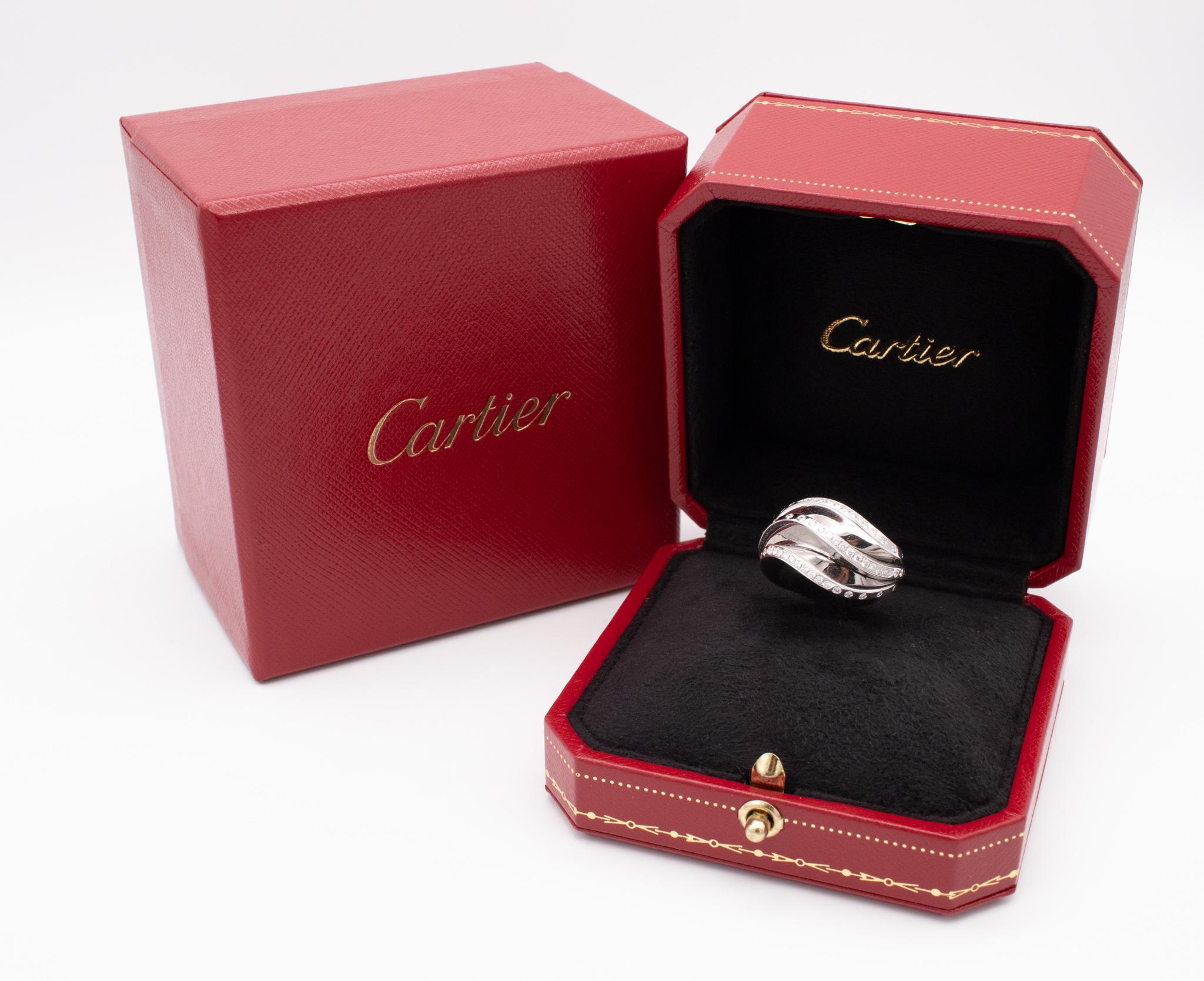 Cartier Paris Rare Nouberg Berg Ring 18Kt White Gold with 1.12 Cts VS Diamonds In Excellent Condition For Sale In Miami, FL