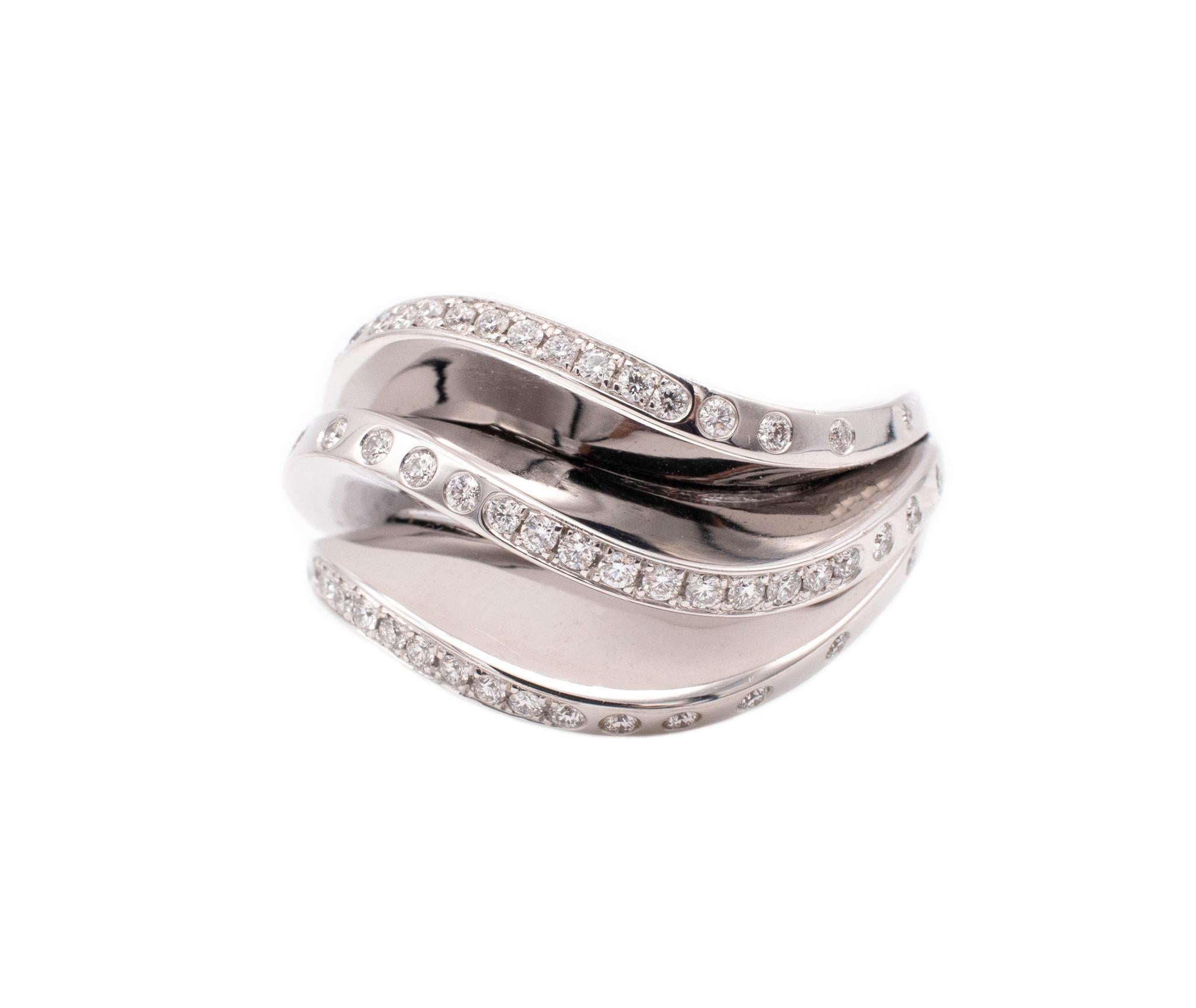 Women's Cartier Paris Rare Nouberg Berg Ring 18Kt White Gold with 1.12 Cts VS Diamonds For Sale