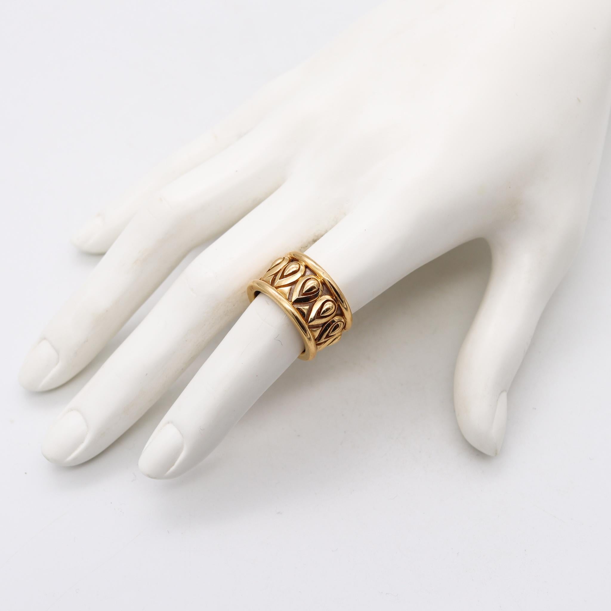 Women's or Men's Cartier Paris Rare Tanjore Band Ring in Two Tones of 18Kt Gold