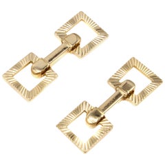 Cartier Paris Retro 18 Karat Gold Cuff Links