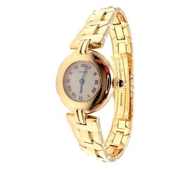 Vintage Cartier Paris Rivoli Ladies Quartz Yellow Gold Watch