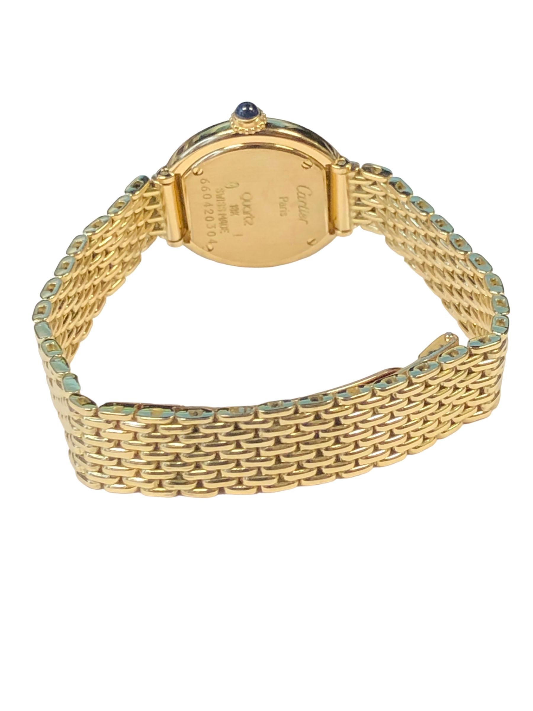Cartier Paris Rivoli Yellow Gold Ladies Bracelet Watch In Excellent Condition In Chicago, IL