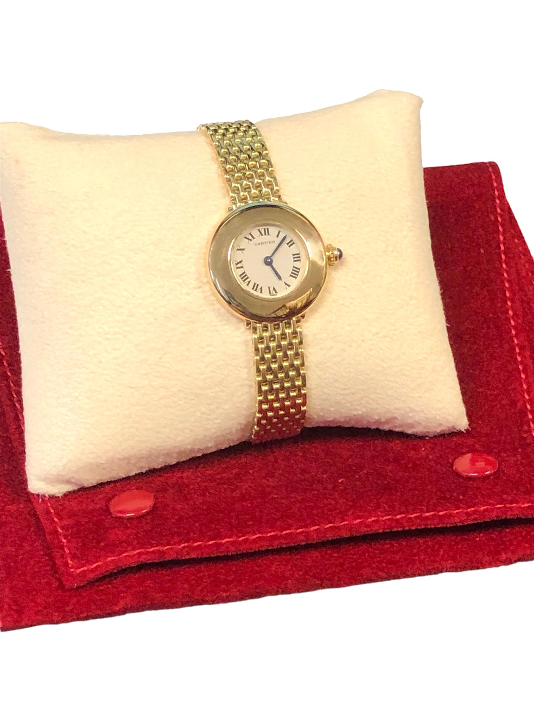 Women's Cartier Paris Rivoli Yellow Gold Ladies Bracelet Watch