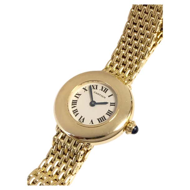 Cartier Paris Rivoli Yellow Gold Ladies Bracelet Watch For Sale at 1stDibs
