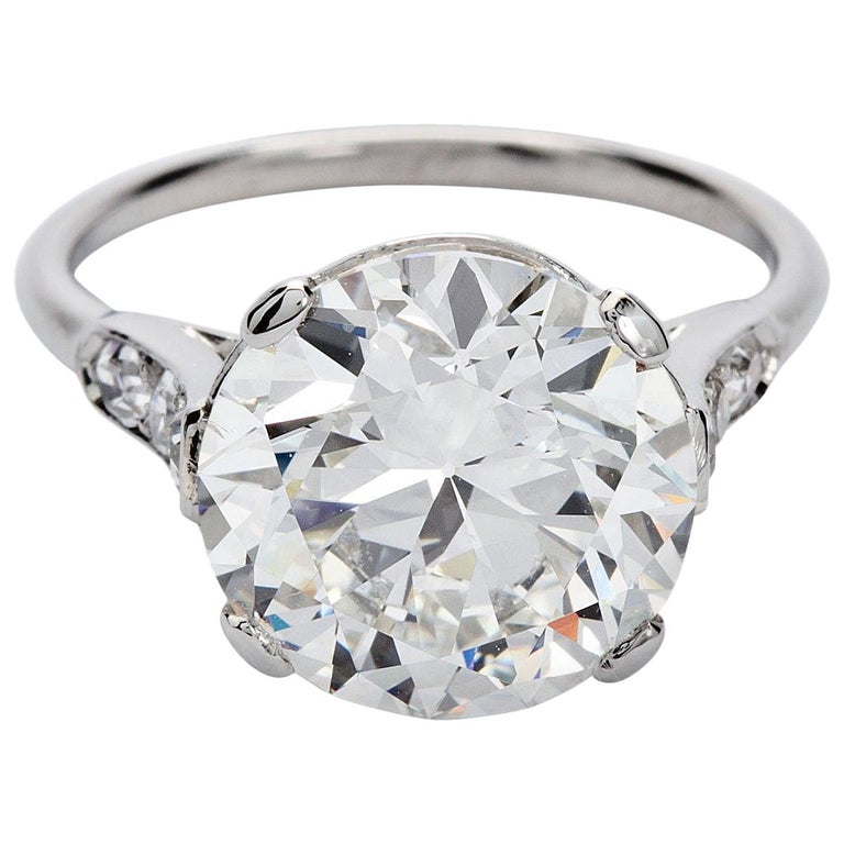 Cartier Paris Round Brilliant Diamond Engagement Ring 4 41 Carat White Gold Gia For Sale At 1stdibs