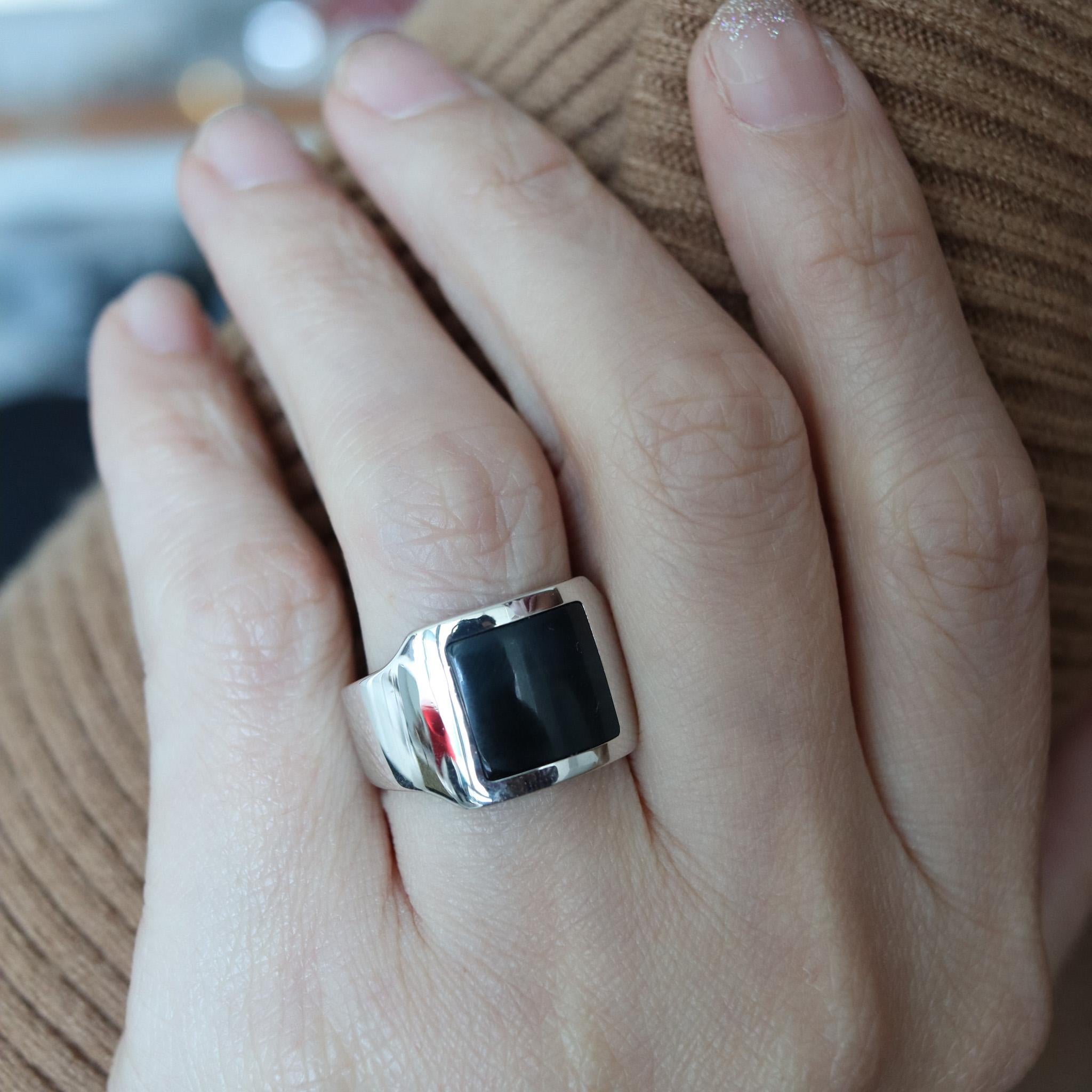 Cartier Paris Santos Dumont Ring in Solid 18kt White Gold with Hawk Eye Gem 1