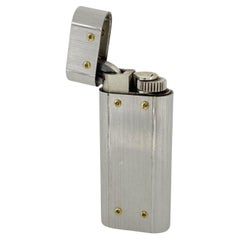 Cartier "Paris" Santos Lighter, S/Steel & Gold-Plated Screws. 58mm x 26mm.