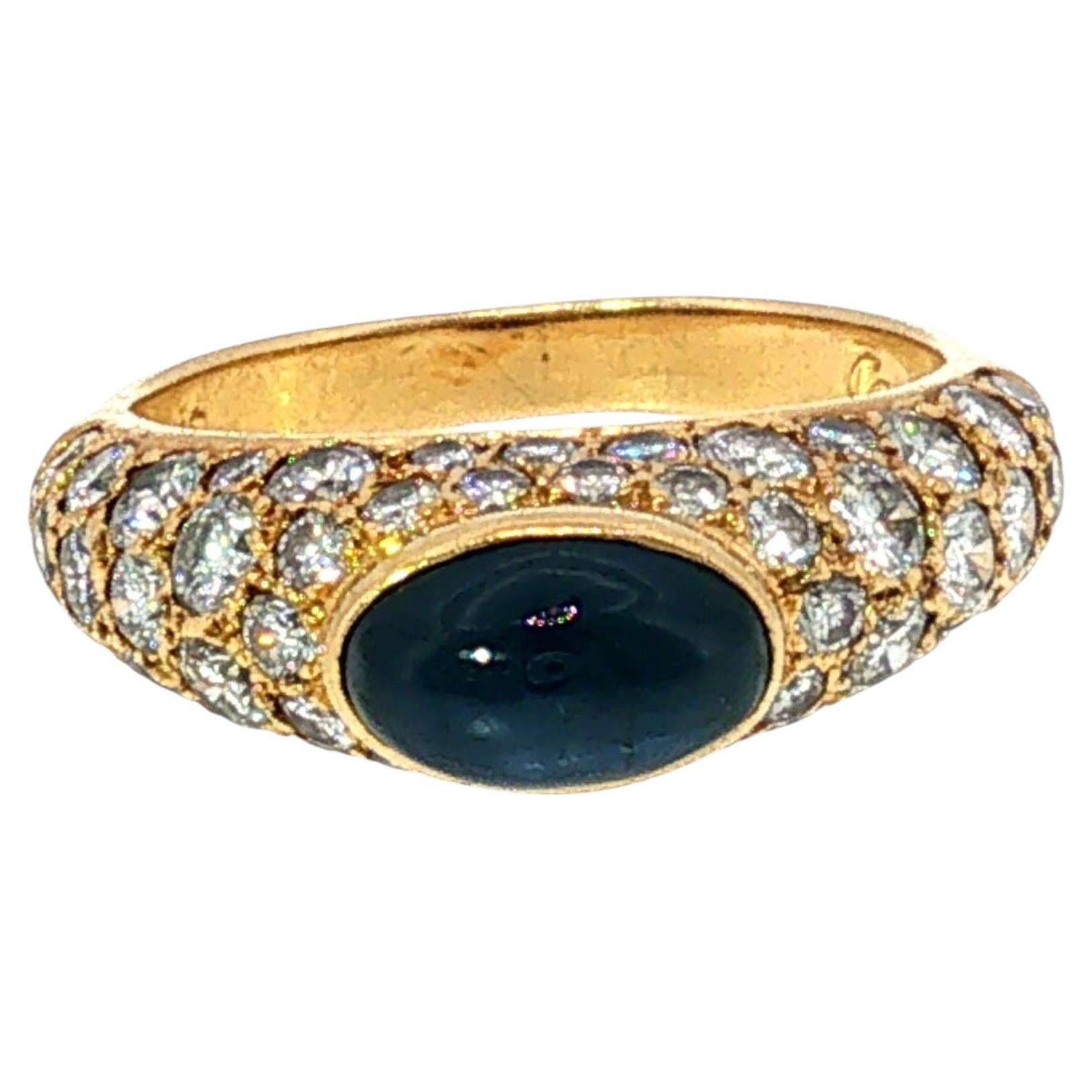 Bague Cartier Paris en saphir et diamants, en or jaune français 18 carats